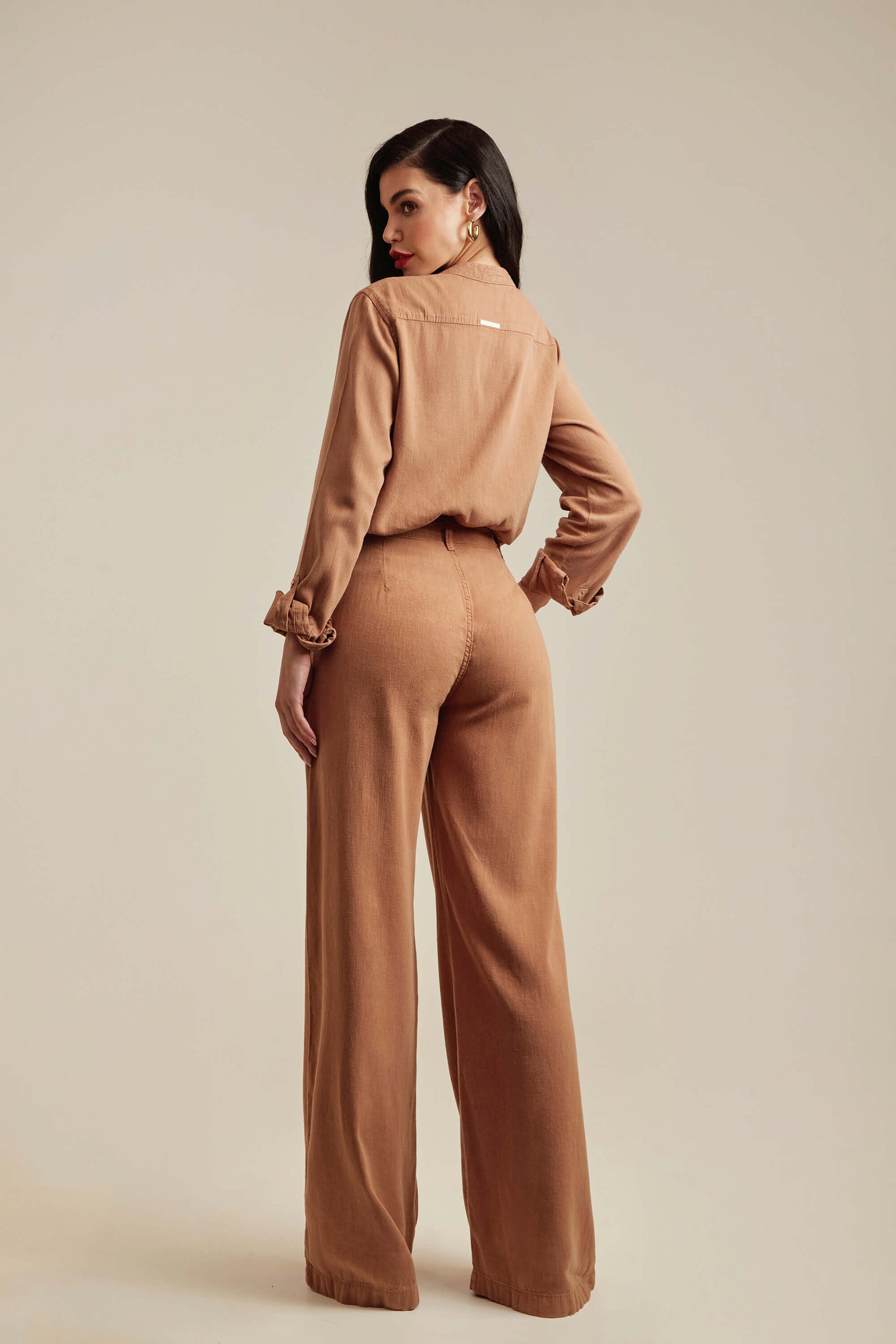 Calça Pantalona de Linho Térmico Dunas Terra