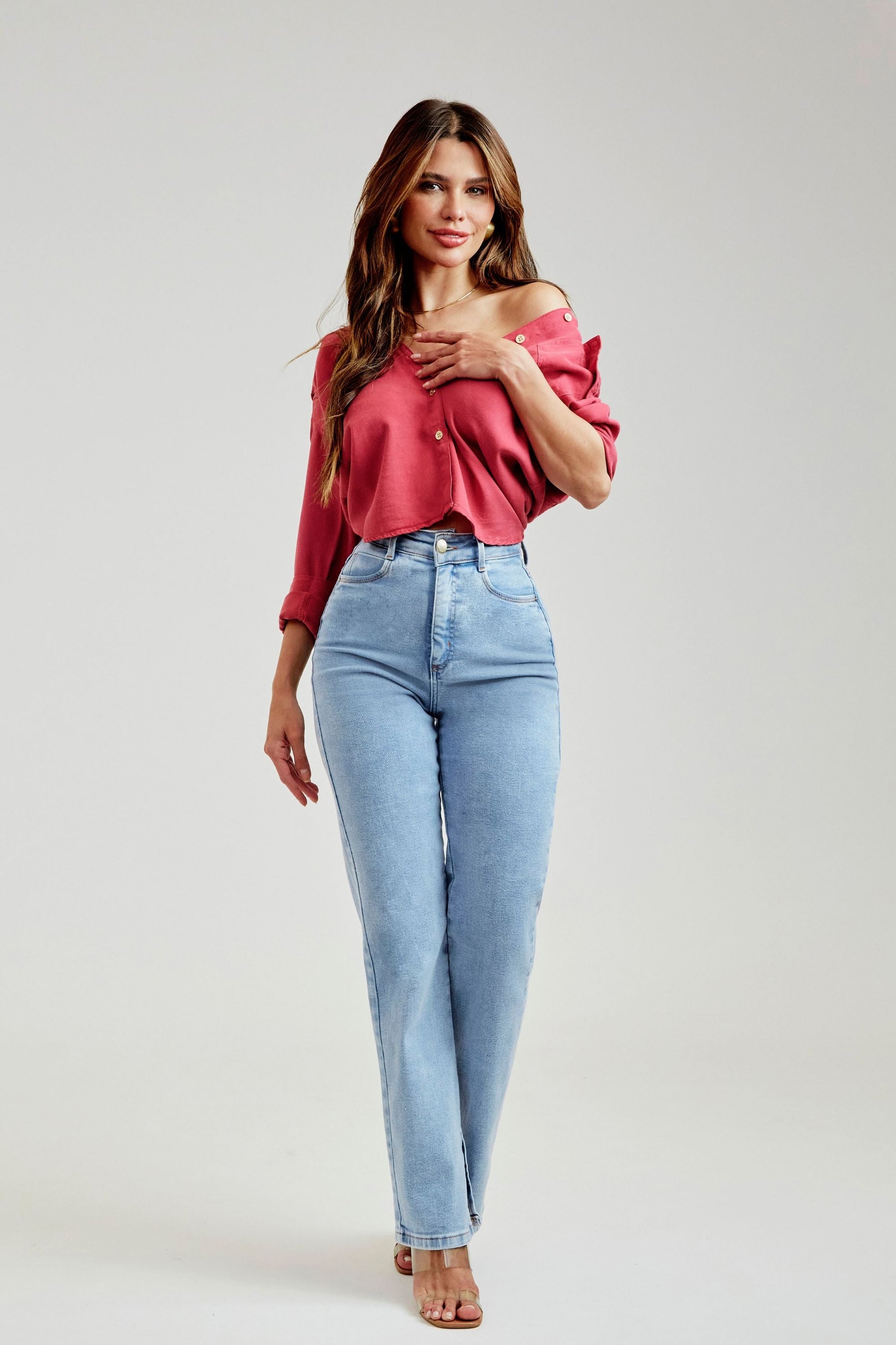 Calça Jeans Modeladora Basic Reta Cós Super Alto