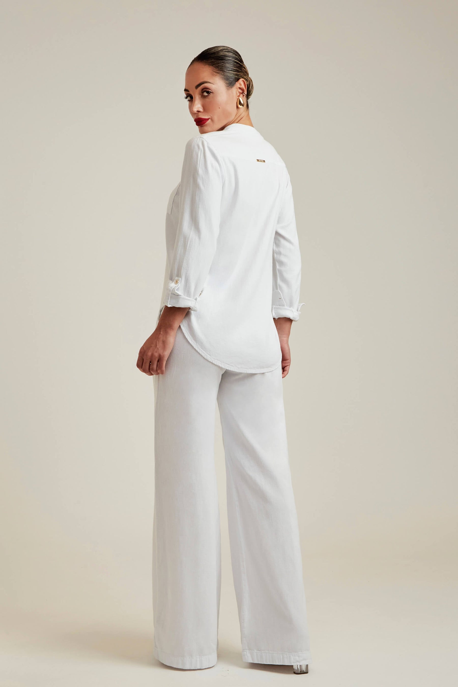 Calça Pantalona de Linho Térmico Dunas Branca