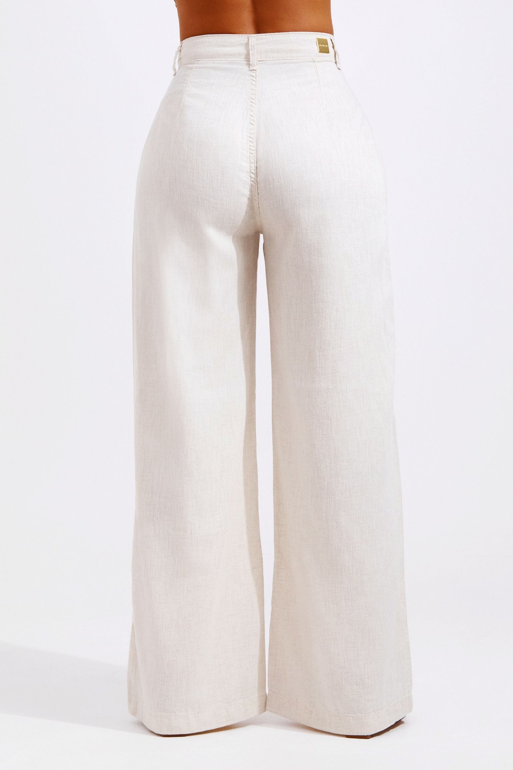 Calça Pantalona de Linho Térmico Dunas Areia