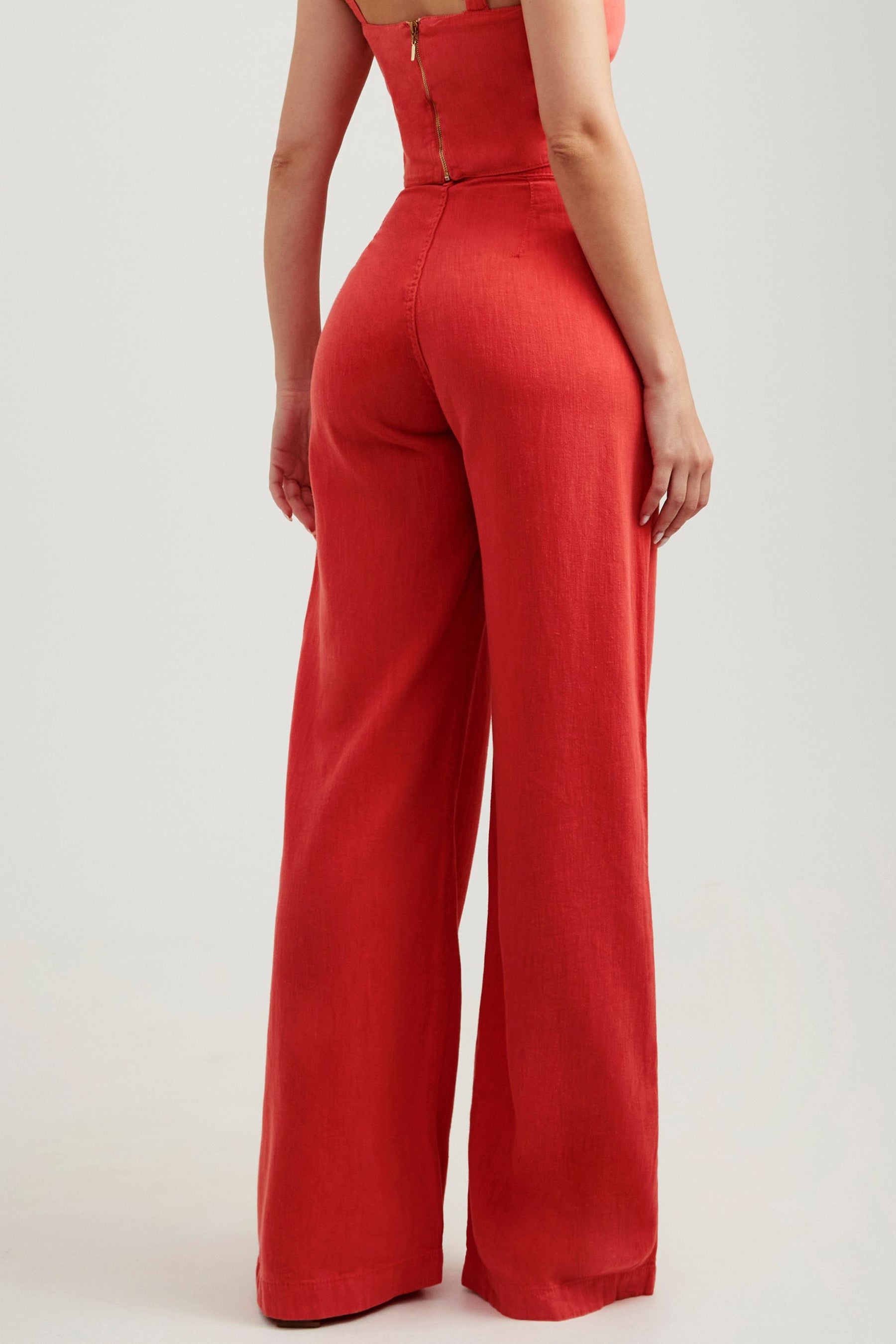 Calça Pantalona de Linho Térmico Dunas Vermelha Vibrante