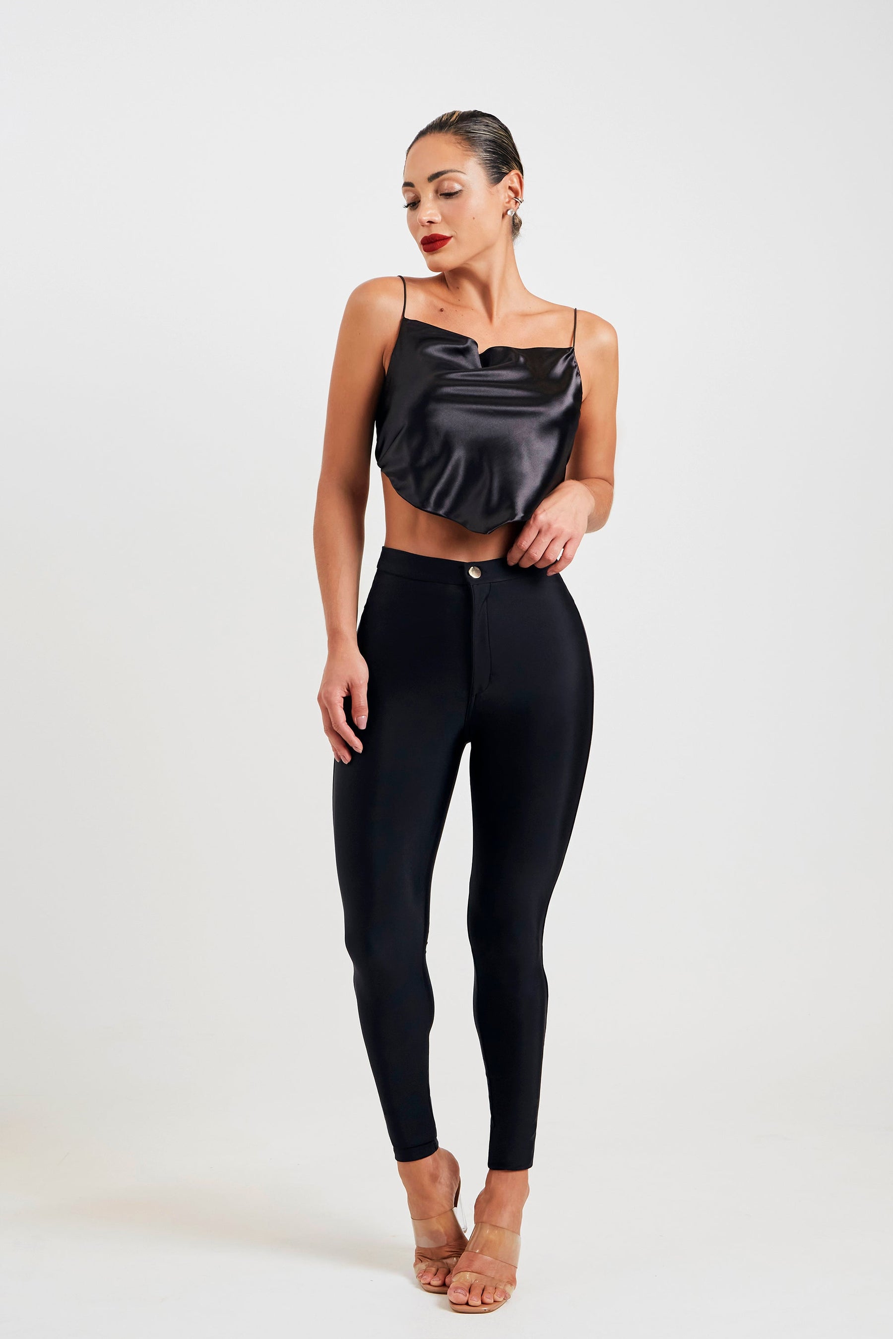 Calça Ultra Modeladora Glam Disco Pant Skinny Cós Alto - Preta
