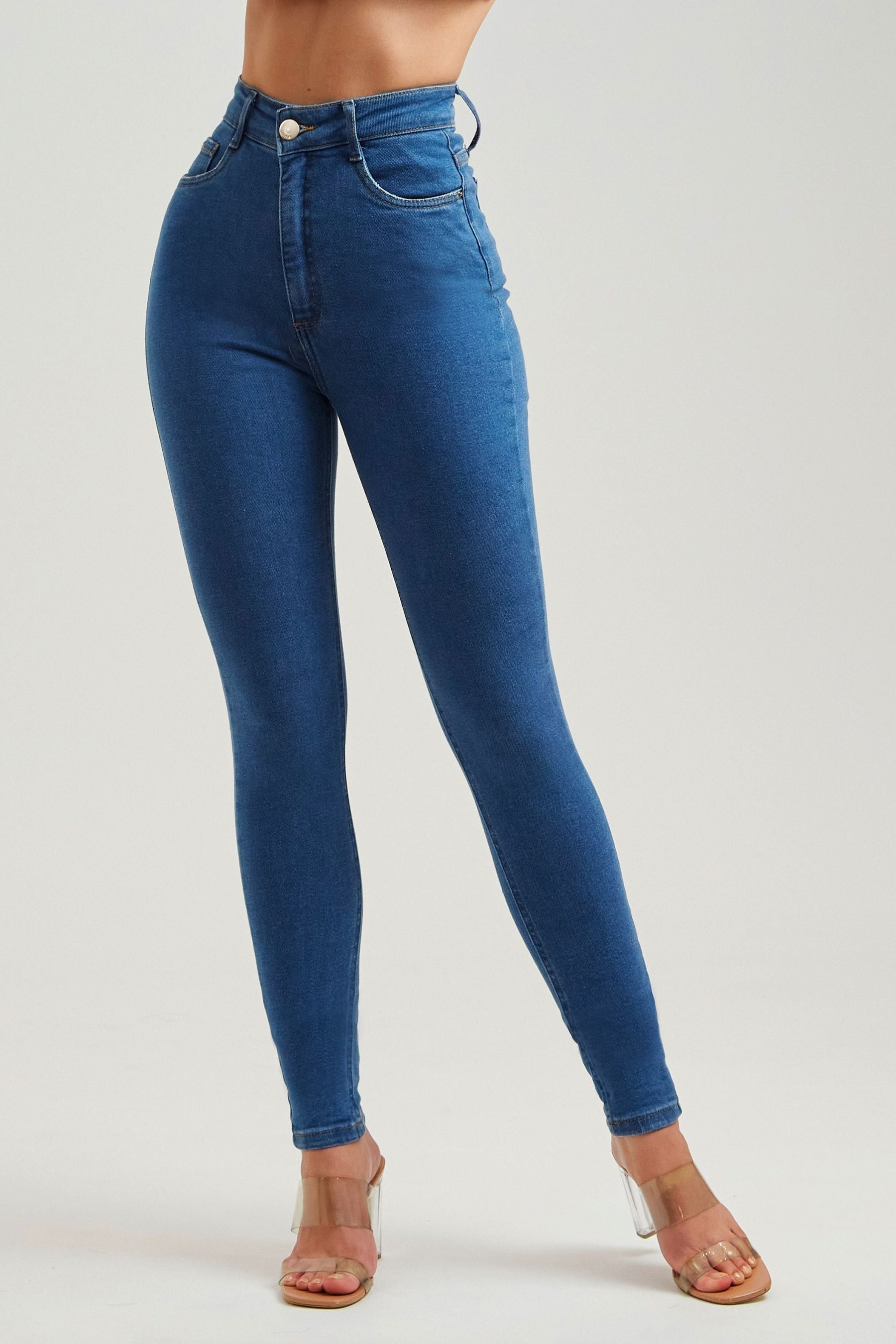 Calça Jeans Modeladora Clássica Skinny Cós Super Alto