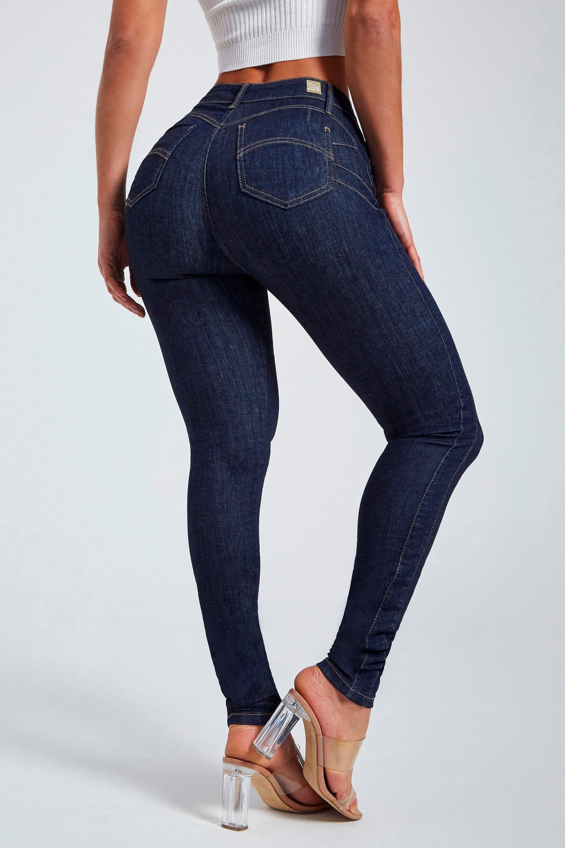 Calça Jeans Modeladora Mega Bumbum Skinny Fantástica Cós Alto