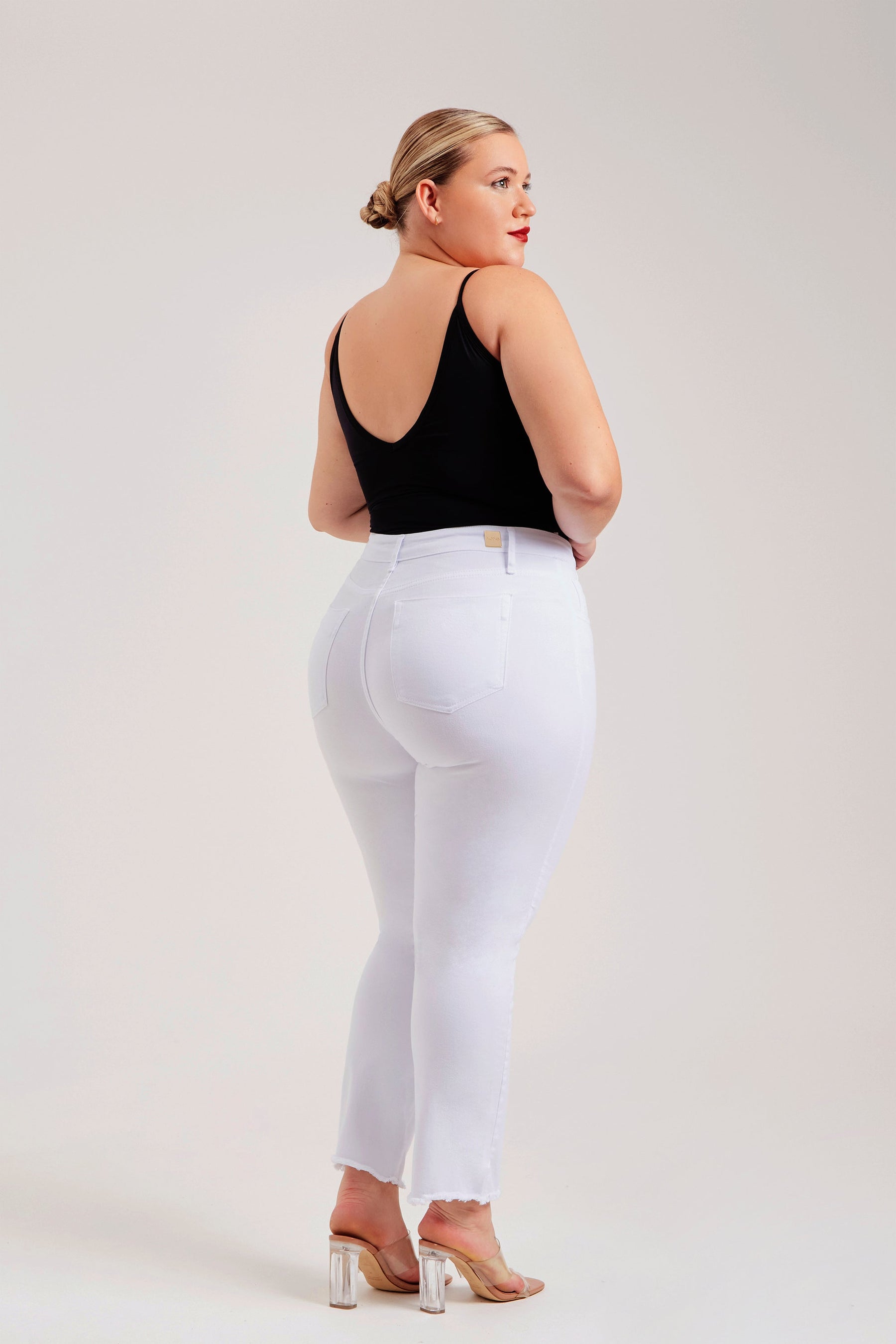 Calça Jeans Modeladora Milagrosa Reta Cós Alto - Branca