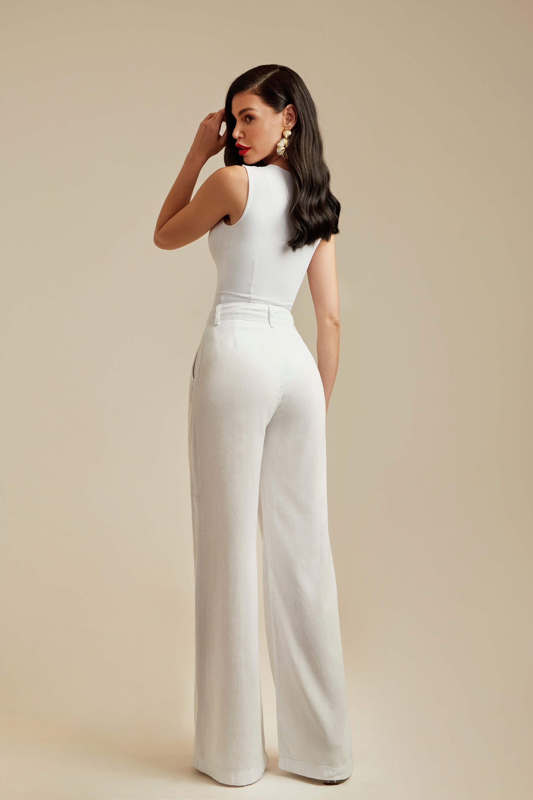 Calça Pantalona de Linho Térmico Dunas Branca