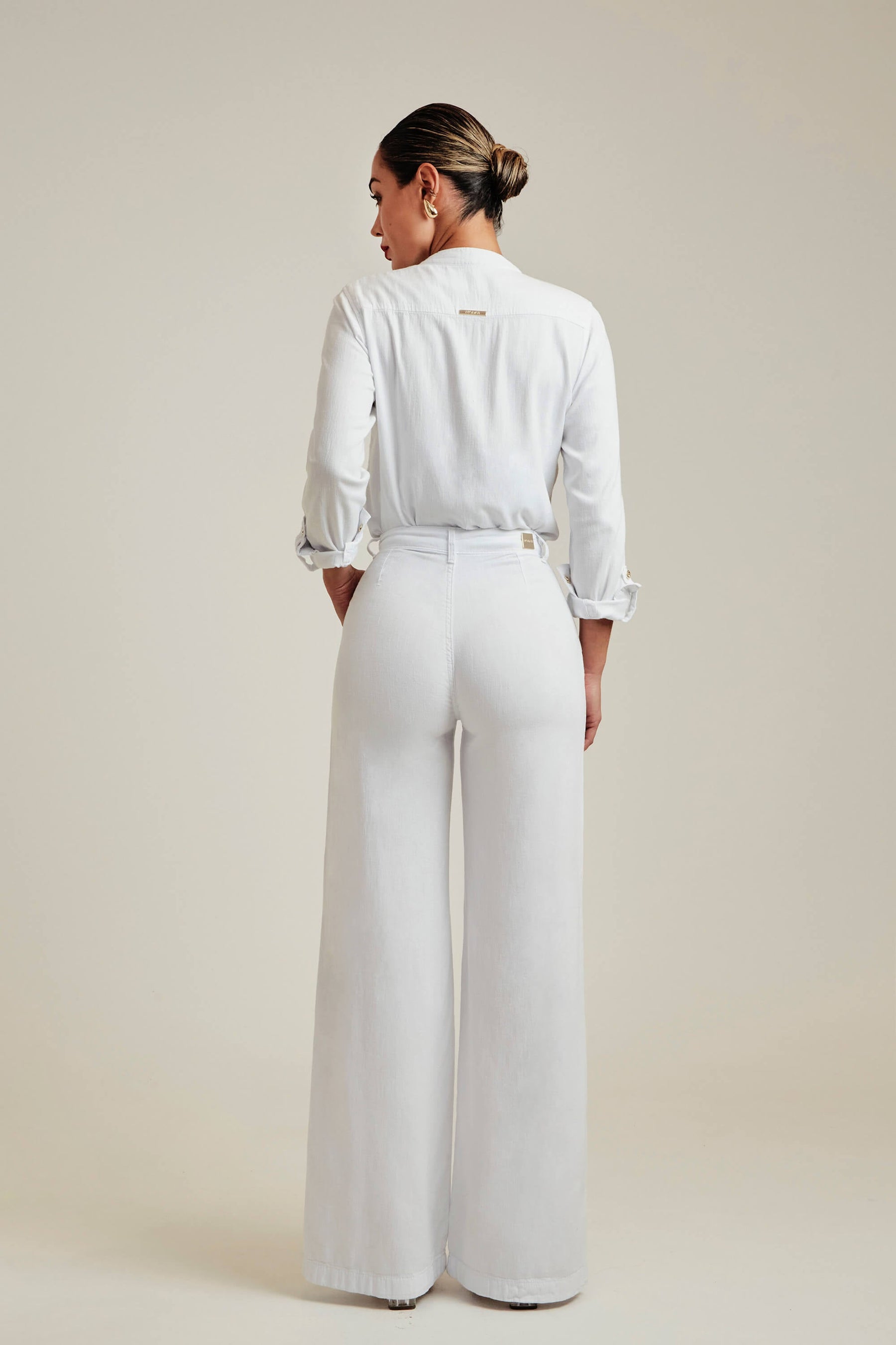 Calça Pantalona de Linho Térmico Dunas Branca