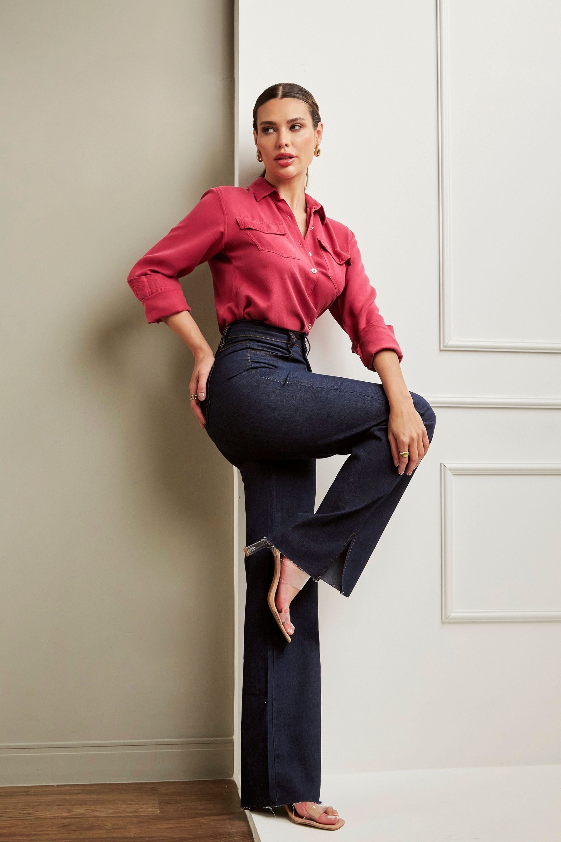 Calça Jeans Ultra Modeladora Wide Leg Cós Super Alto