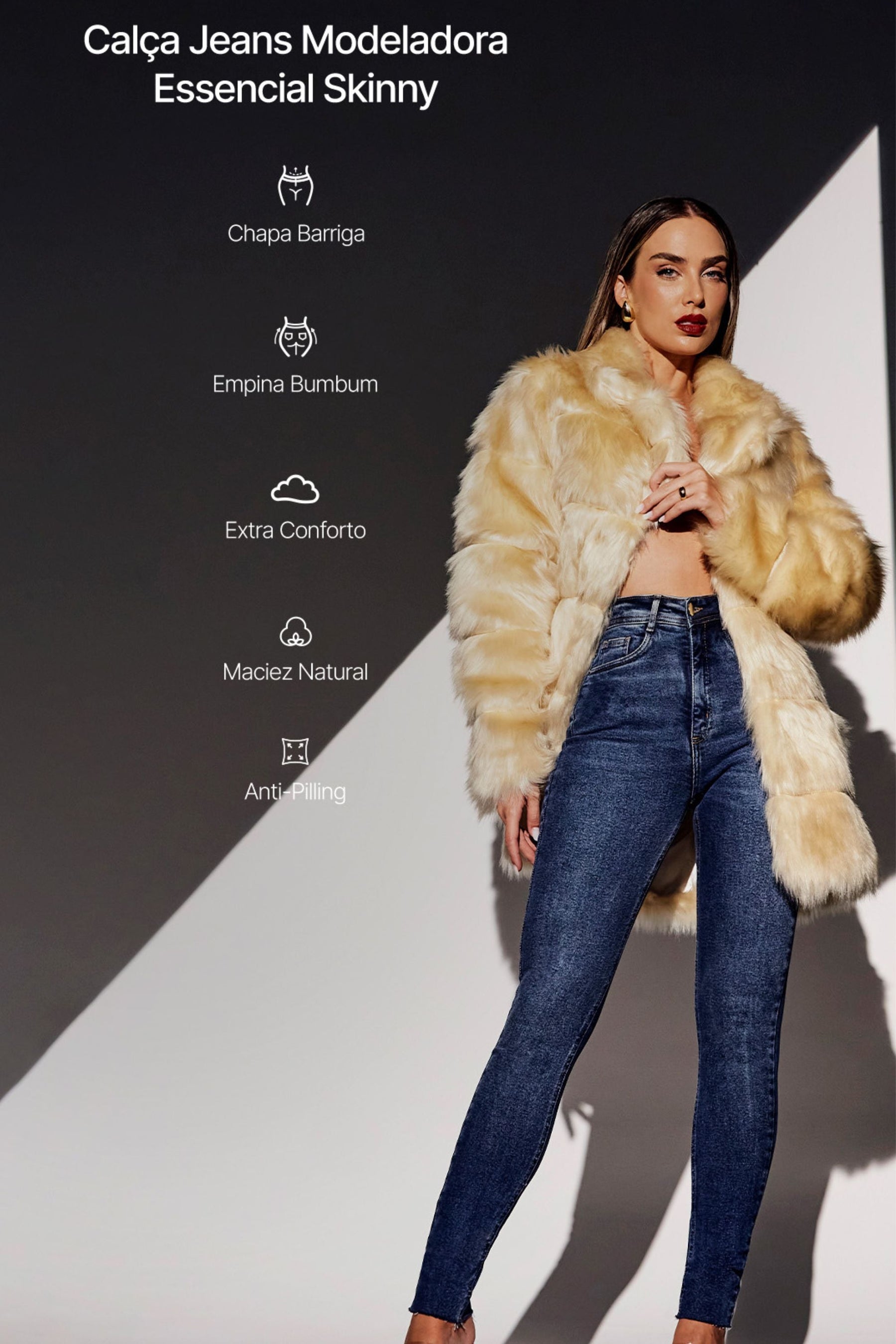 Calça Jeans Modeladora Essencial Skinny Cós Super Alto