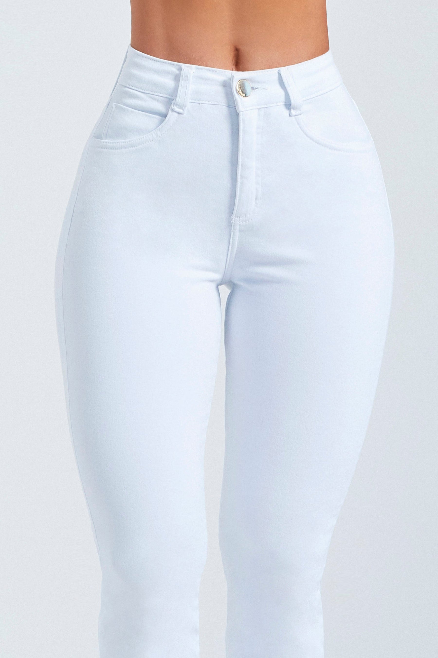 Calça Jeans Modeladora Milagrosa Reta Cós Alto - Branca