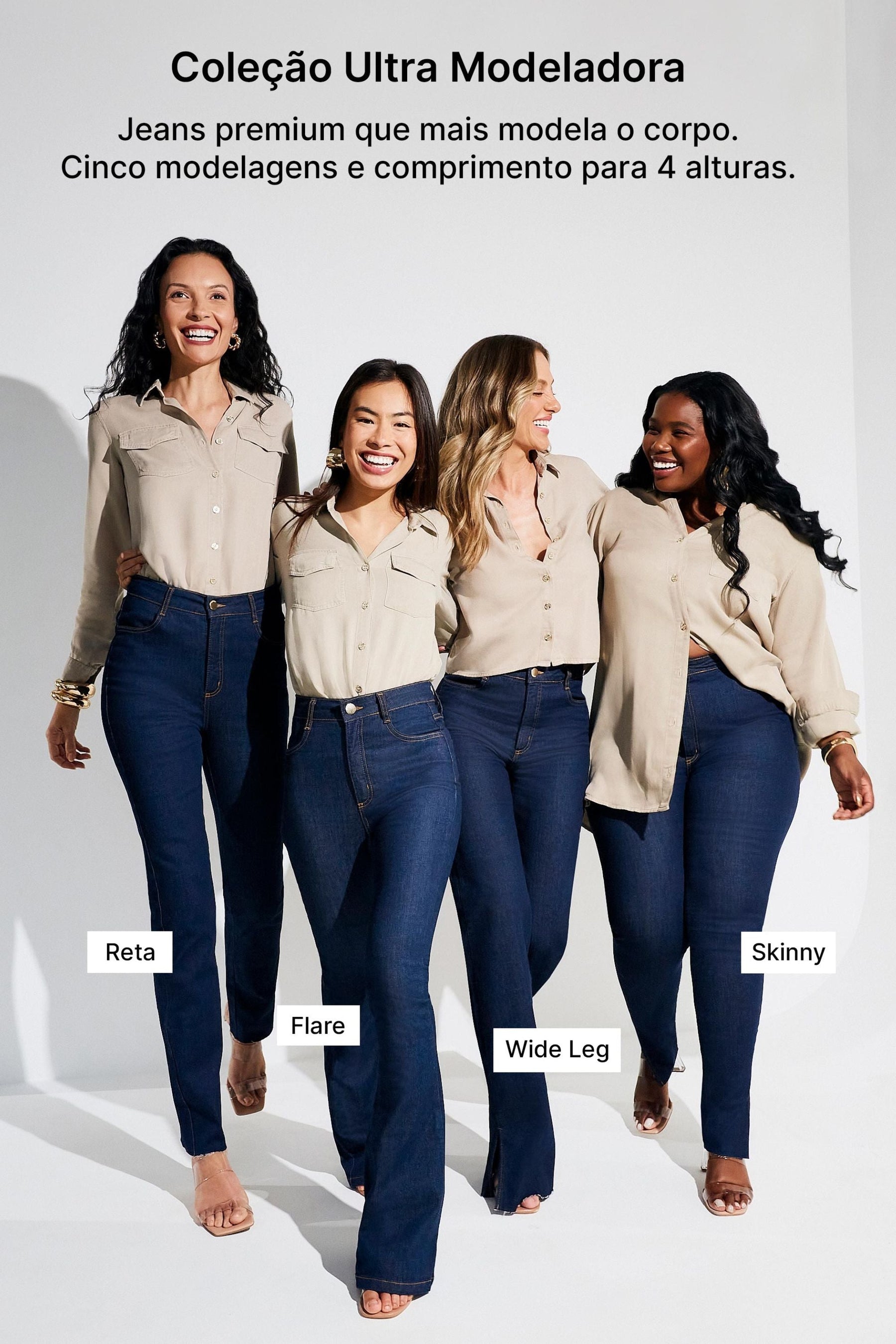 Calça Jeans Ultra Modeladora Reta Cós Alto