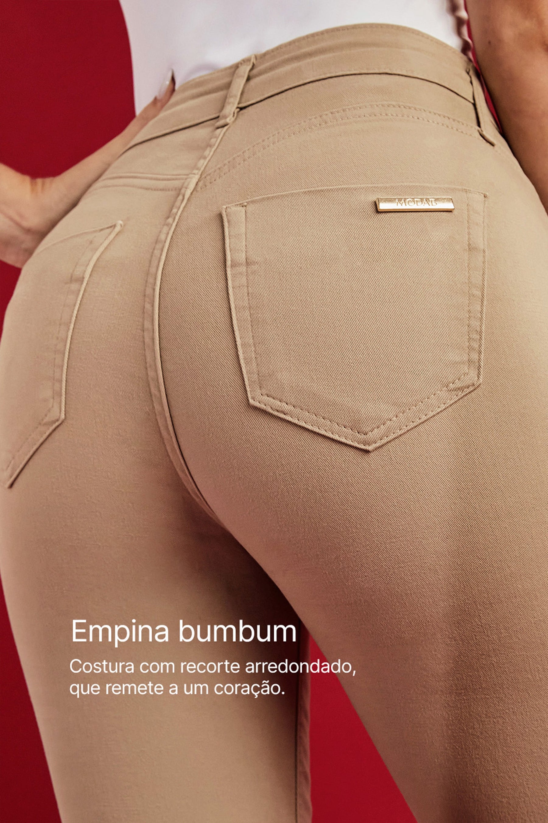 Calça Jeans Modeladora Nude Boot Cut Cós Médio