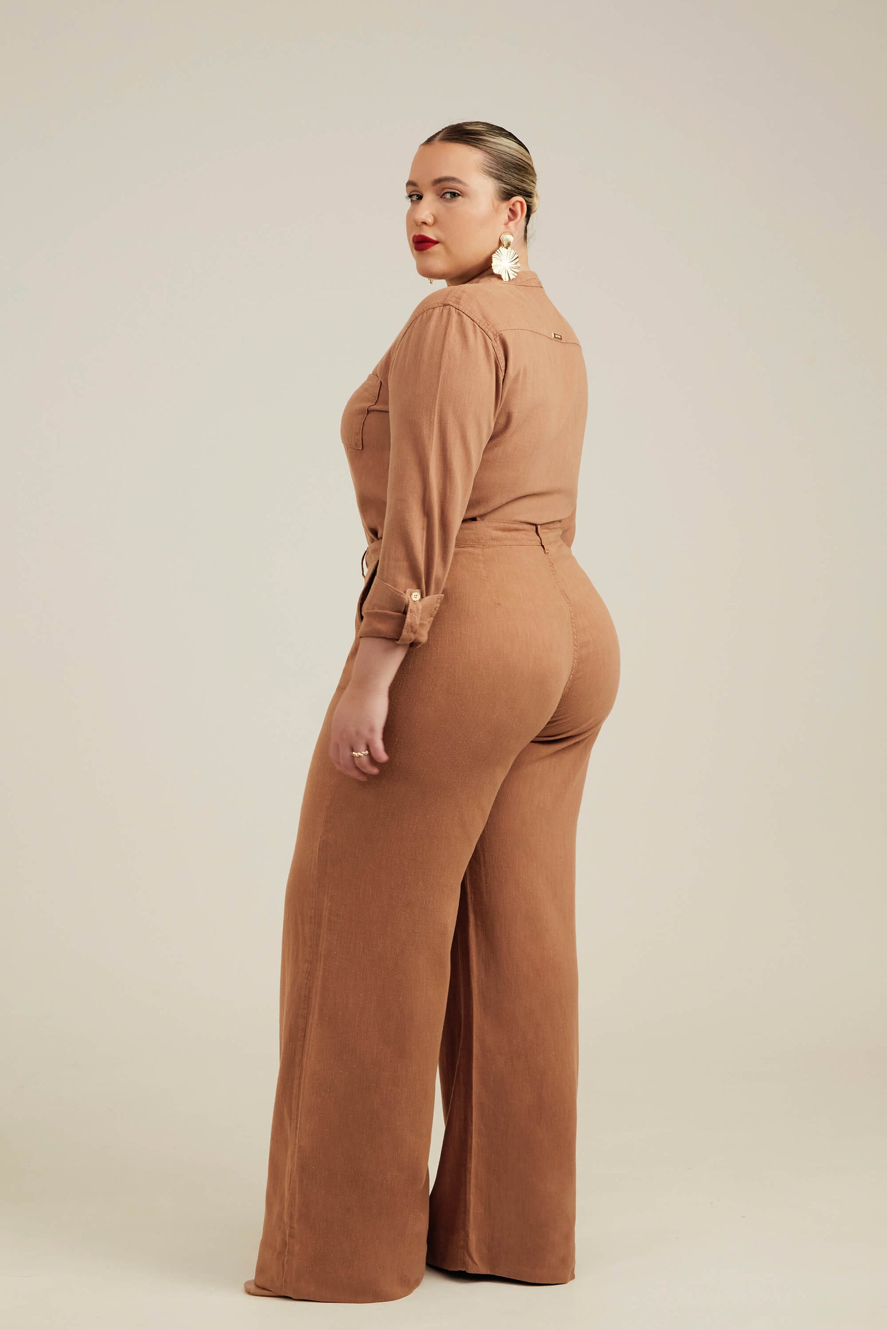 Calça Pantalona de Linho Térmico Dunas Terra