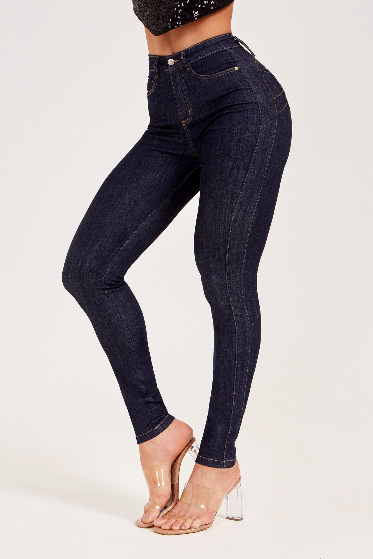 Calça Jeans Modeladora Mega Bumbum Skinny Fantástica Cós Alto