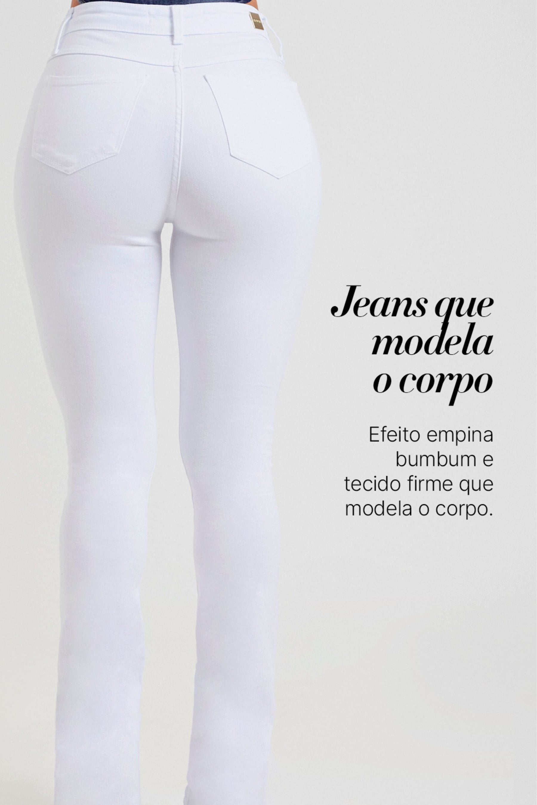 Calça Jeans Modeladora Milagrosa Boot Cut Cós Alto - Branca