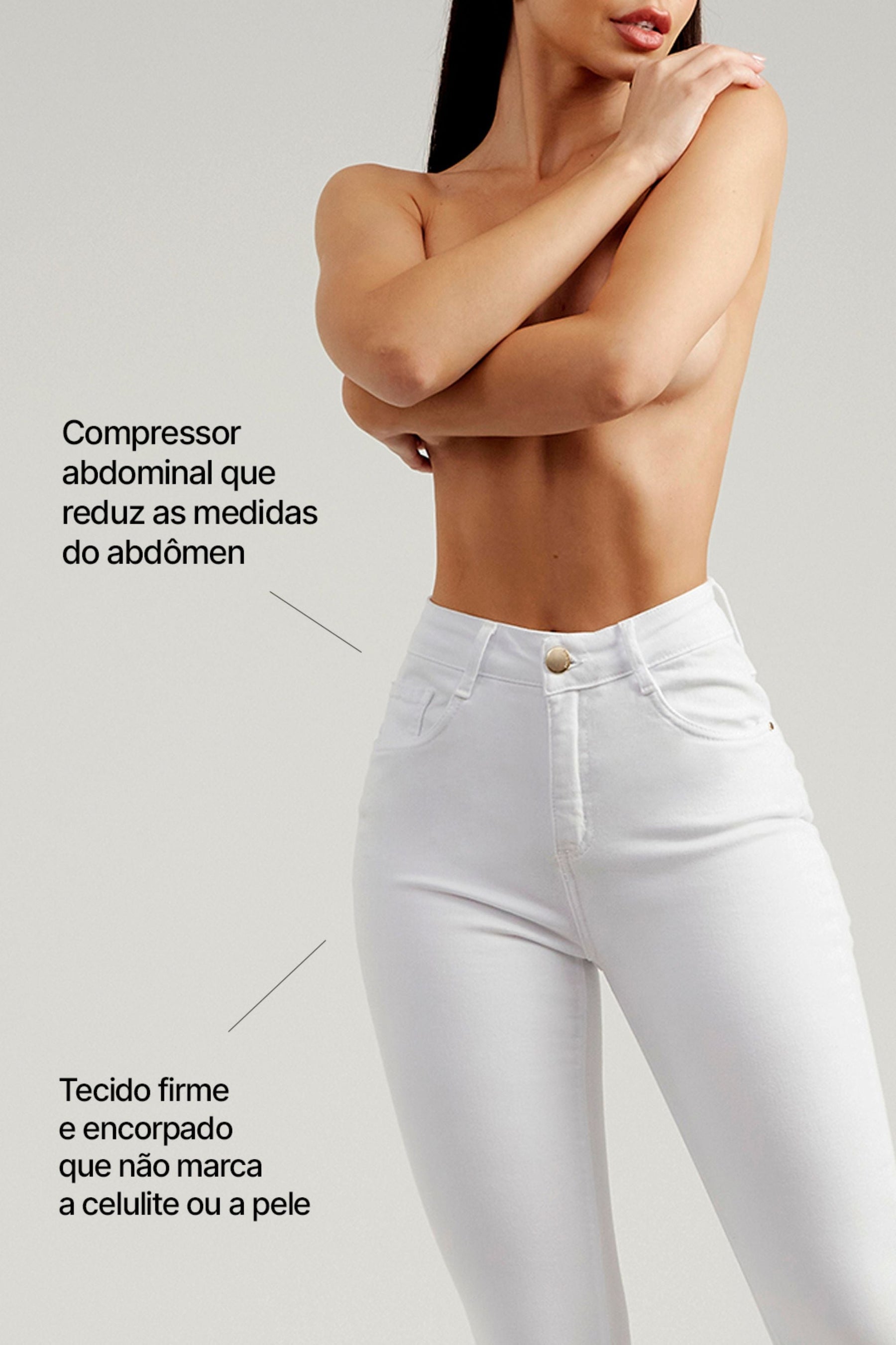 Calça Jeans Modeladora Milagrosa Boot Cut Cós Alto - Branca