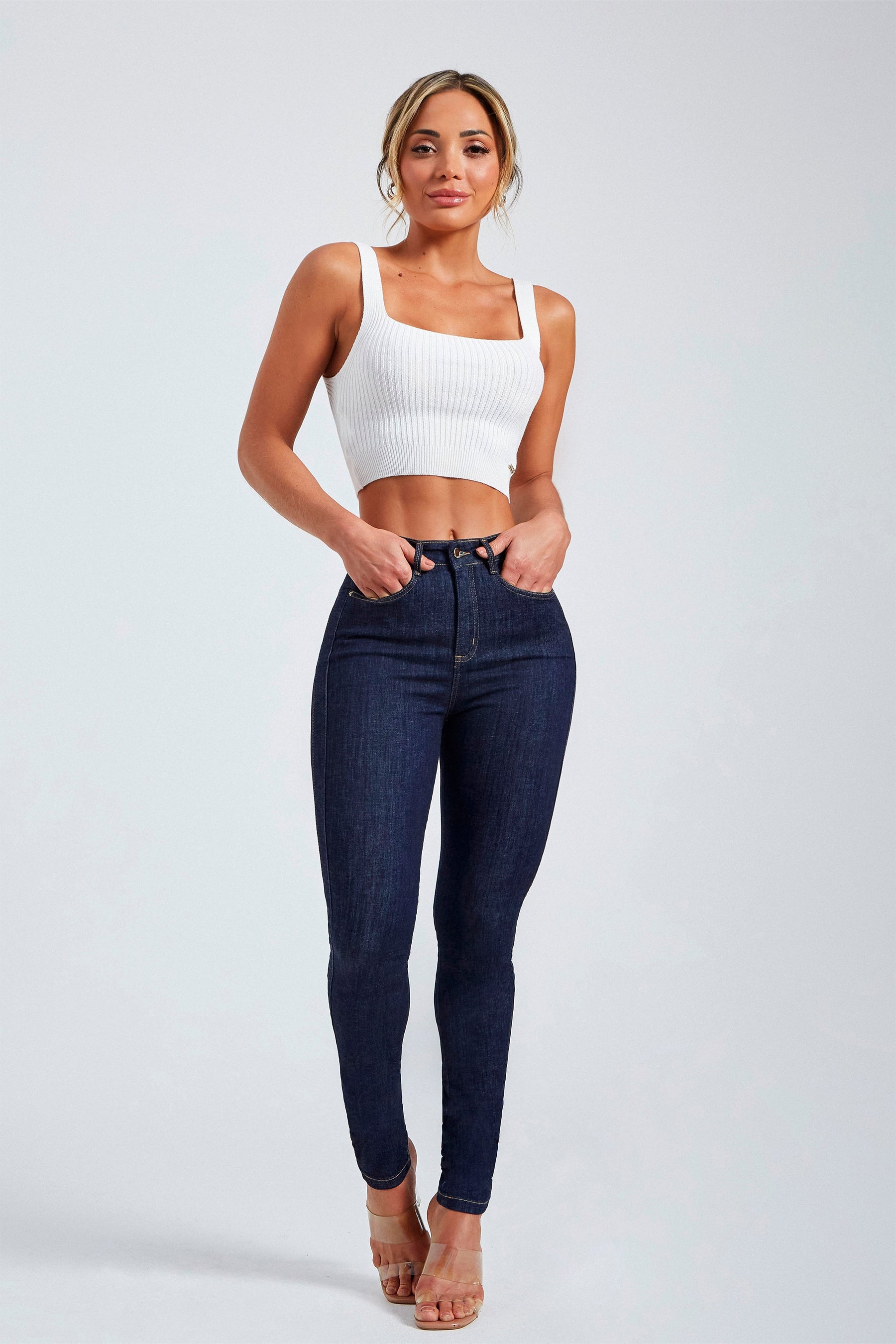 Calça Jeans Modeladora Mega Bumbum Skinny Fantástica Cós Alto
