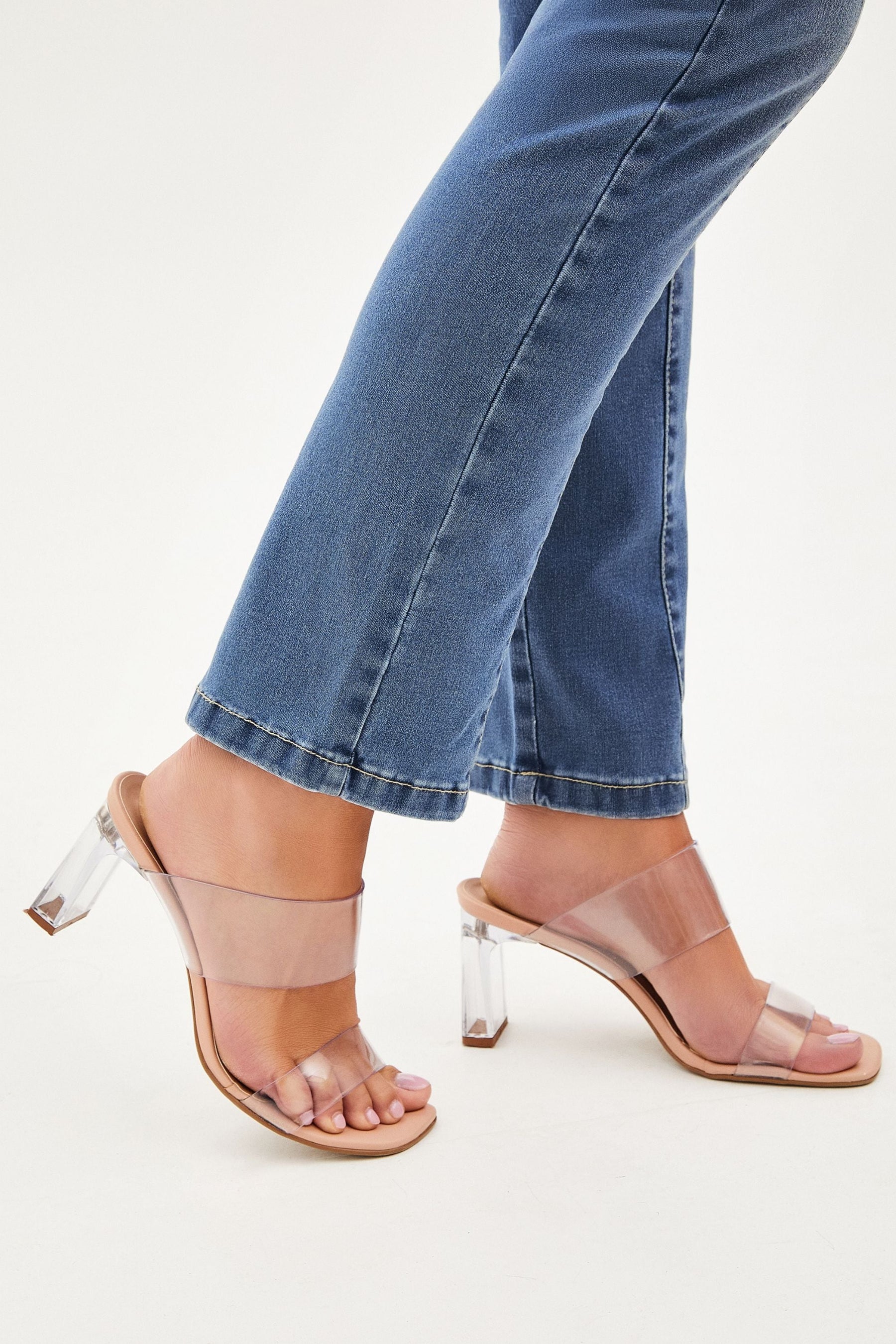 Calça Jeans Apaixonante Reta Jeans Médio Cós Alto