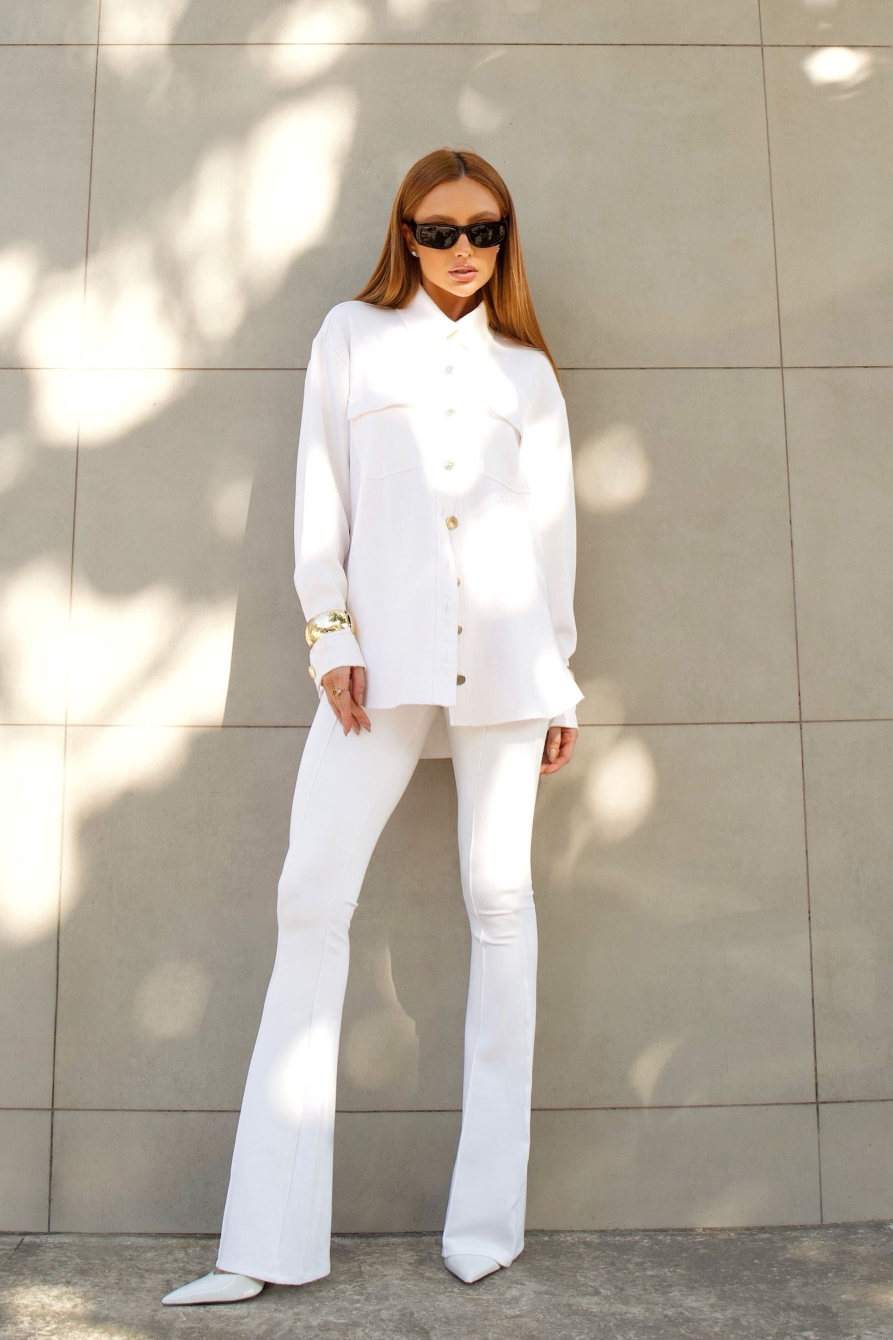 Calça Comfort Office Flare Off White
