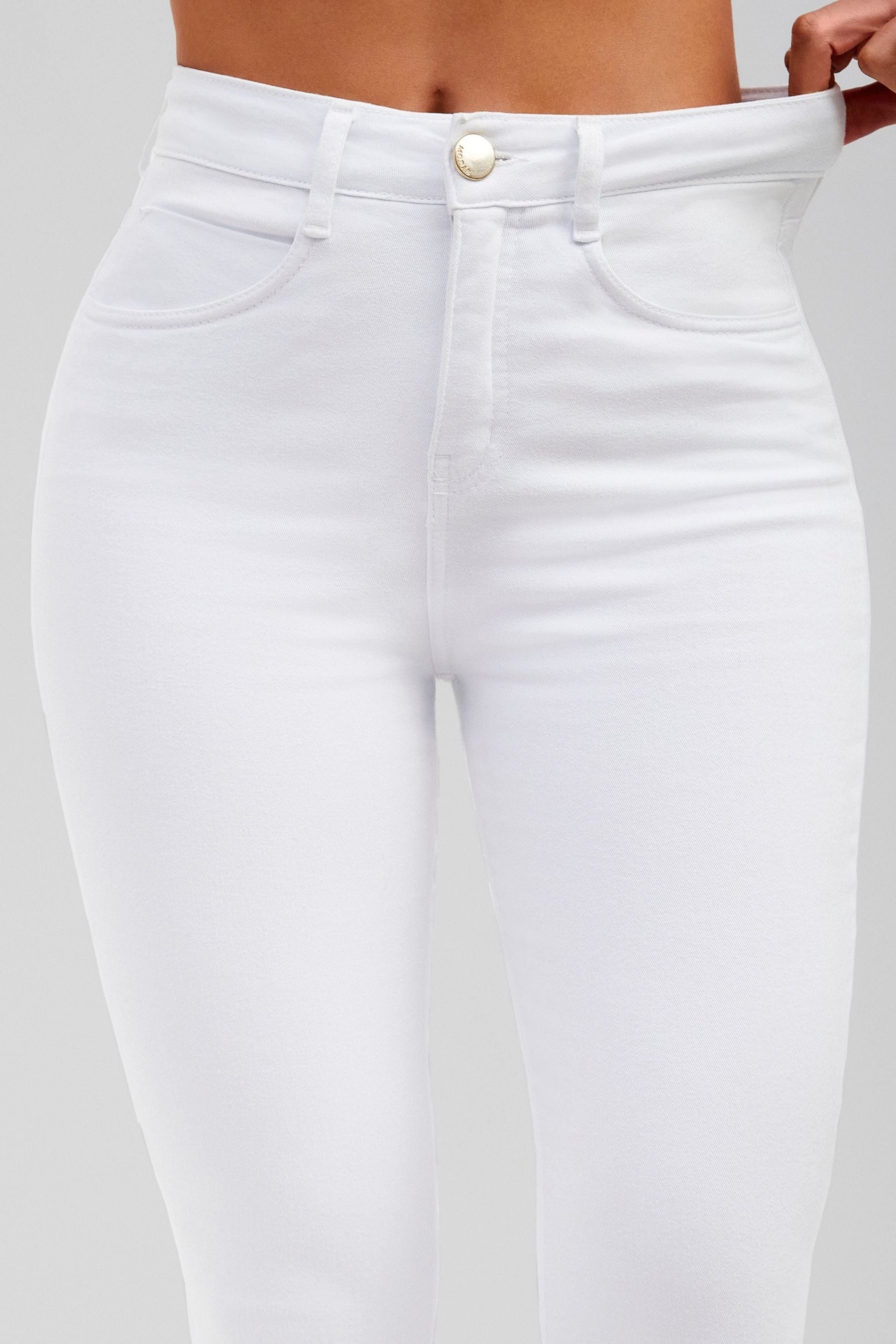 Calça Jeans Modeladora Milagrosa Boot Cut Cós Alto - Branca