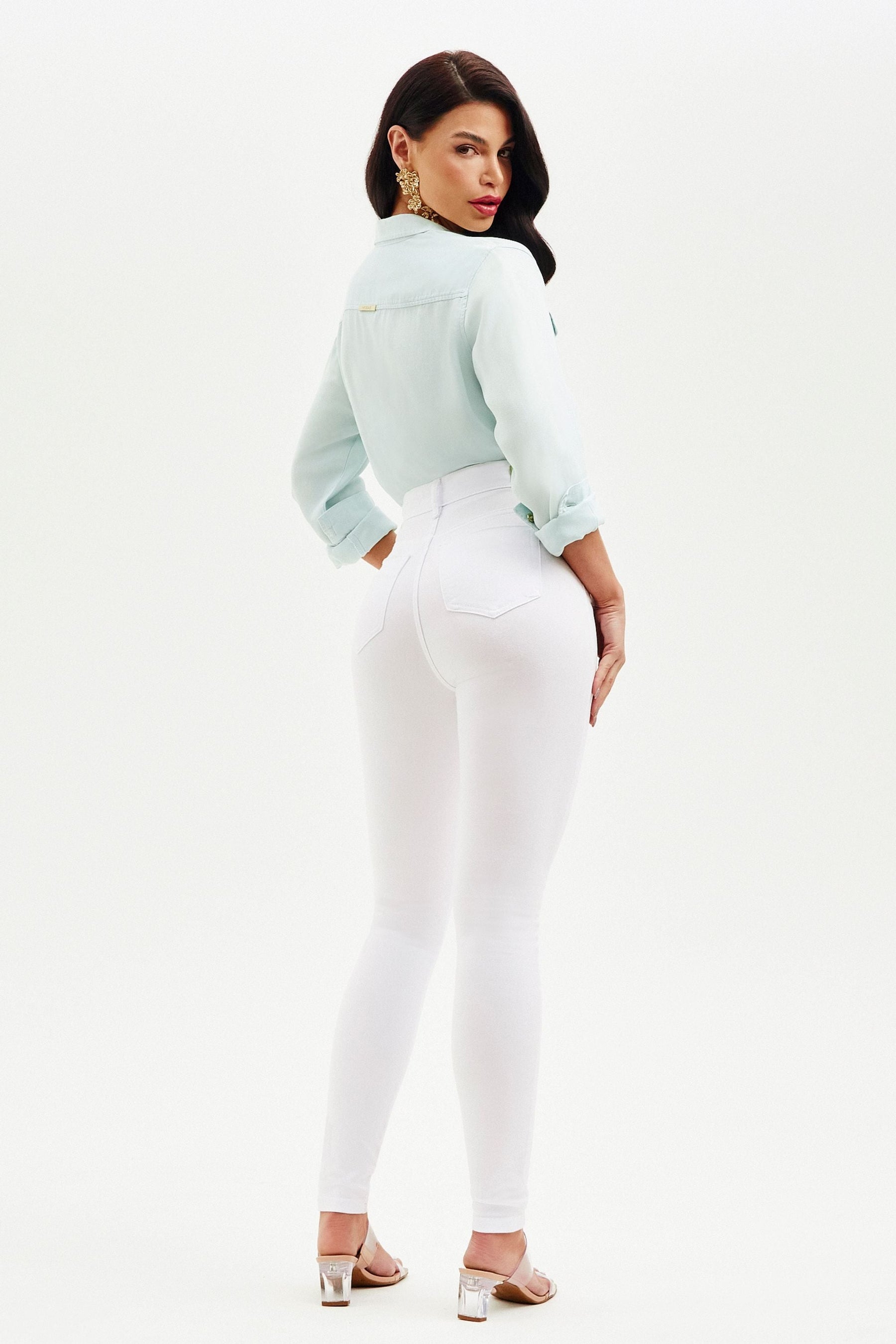 Calça Jeans Modeladora Milagrosa Skinny Cós Alto - Branca