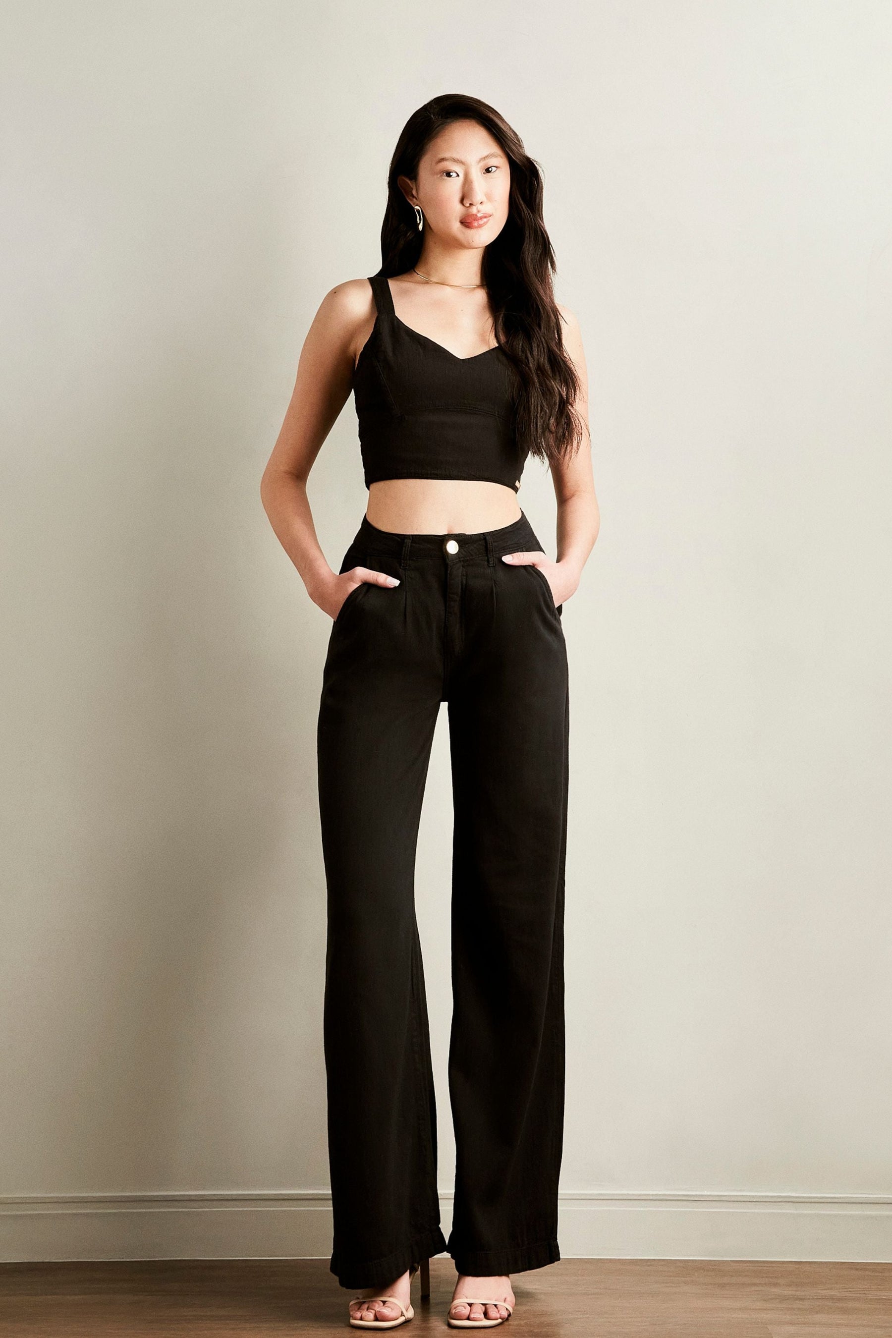 Calça Pantalona de Linho Térmico Dunas Preta