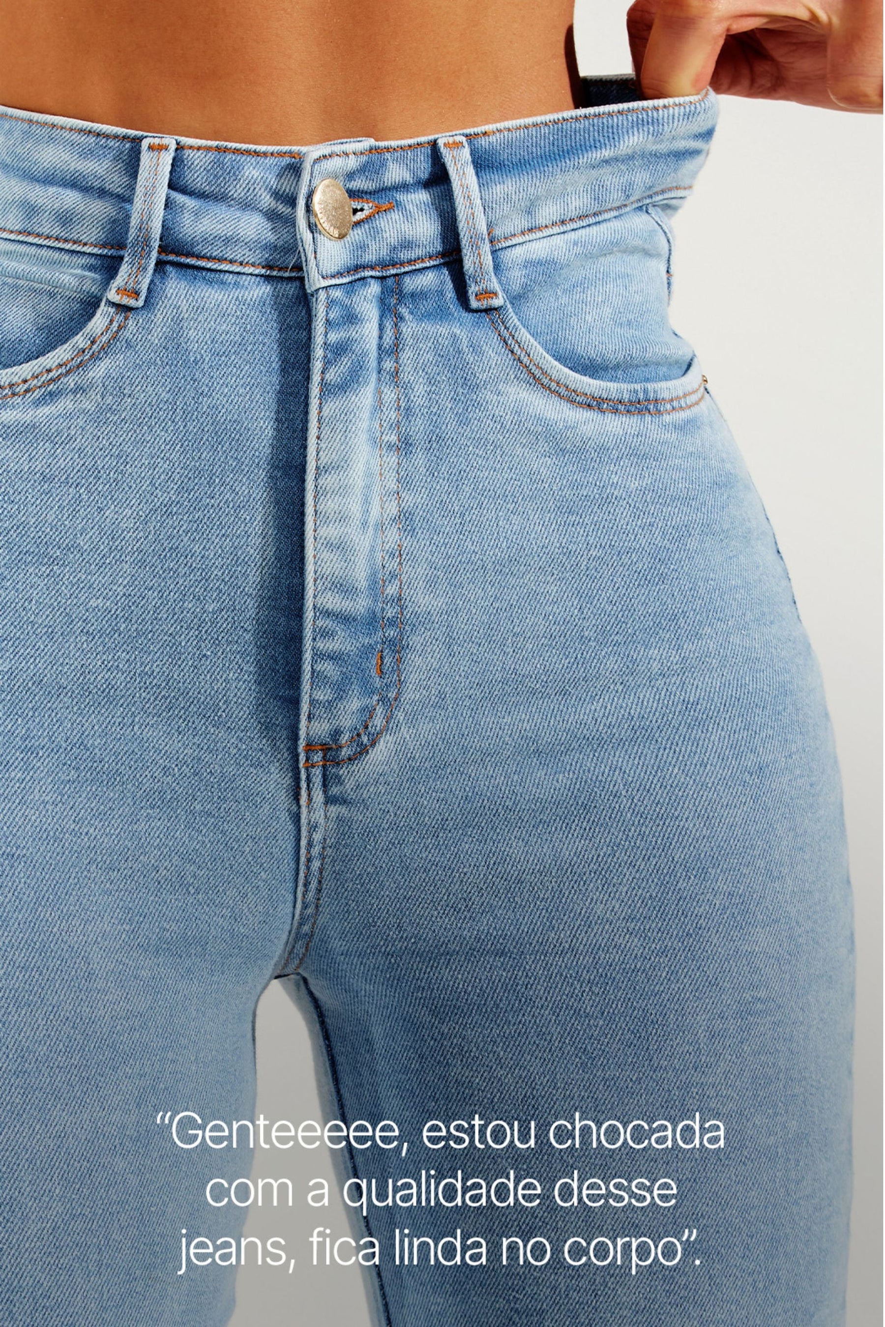 Calça Jeans Modeladora Basic Reta Cós Super Alto