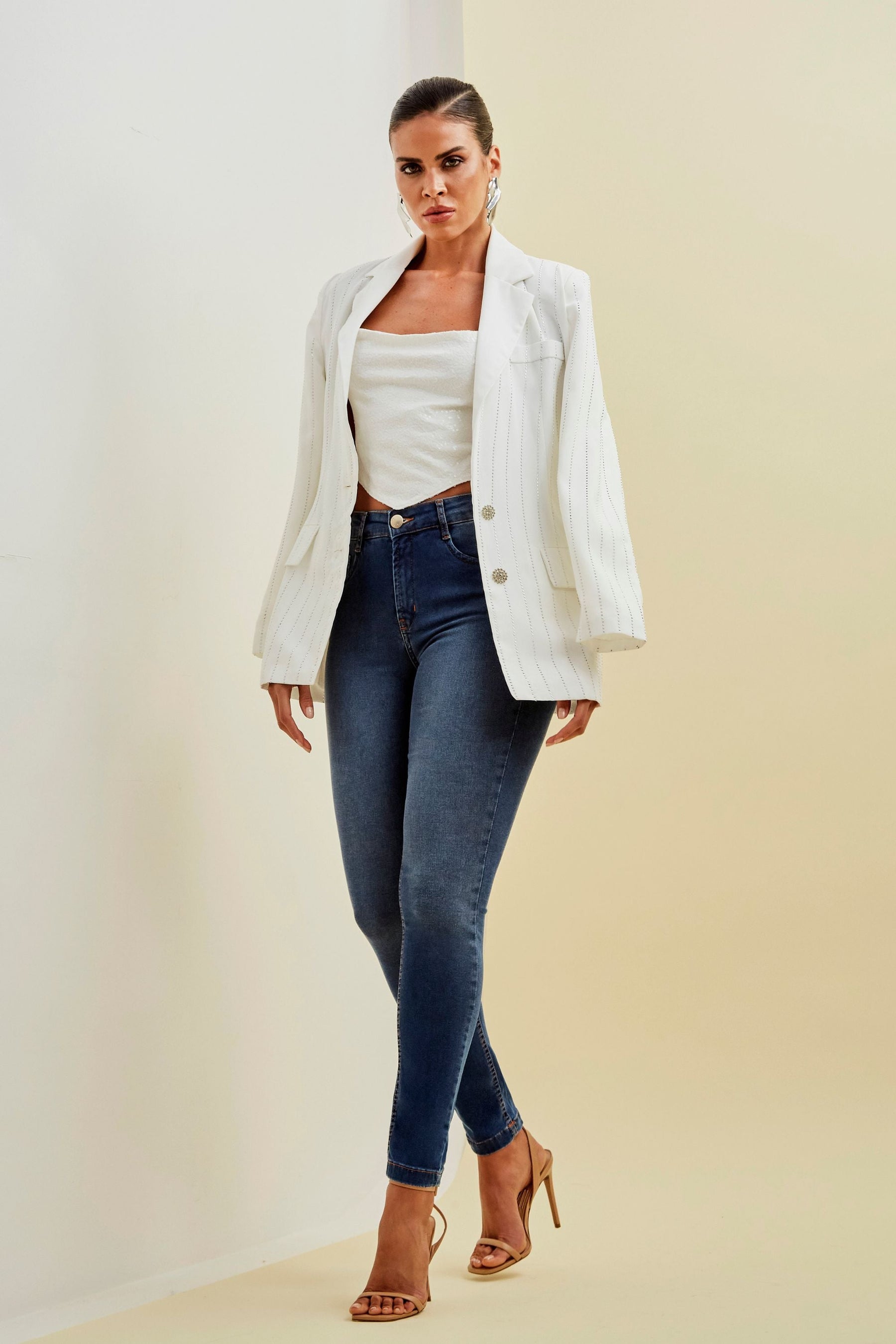 Calça Jeans Modeladora Inesquecível Skinny Cós Médio
