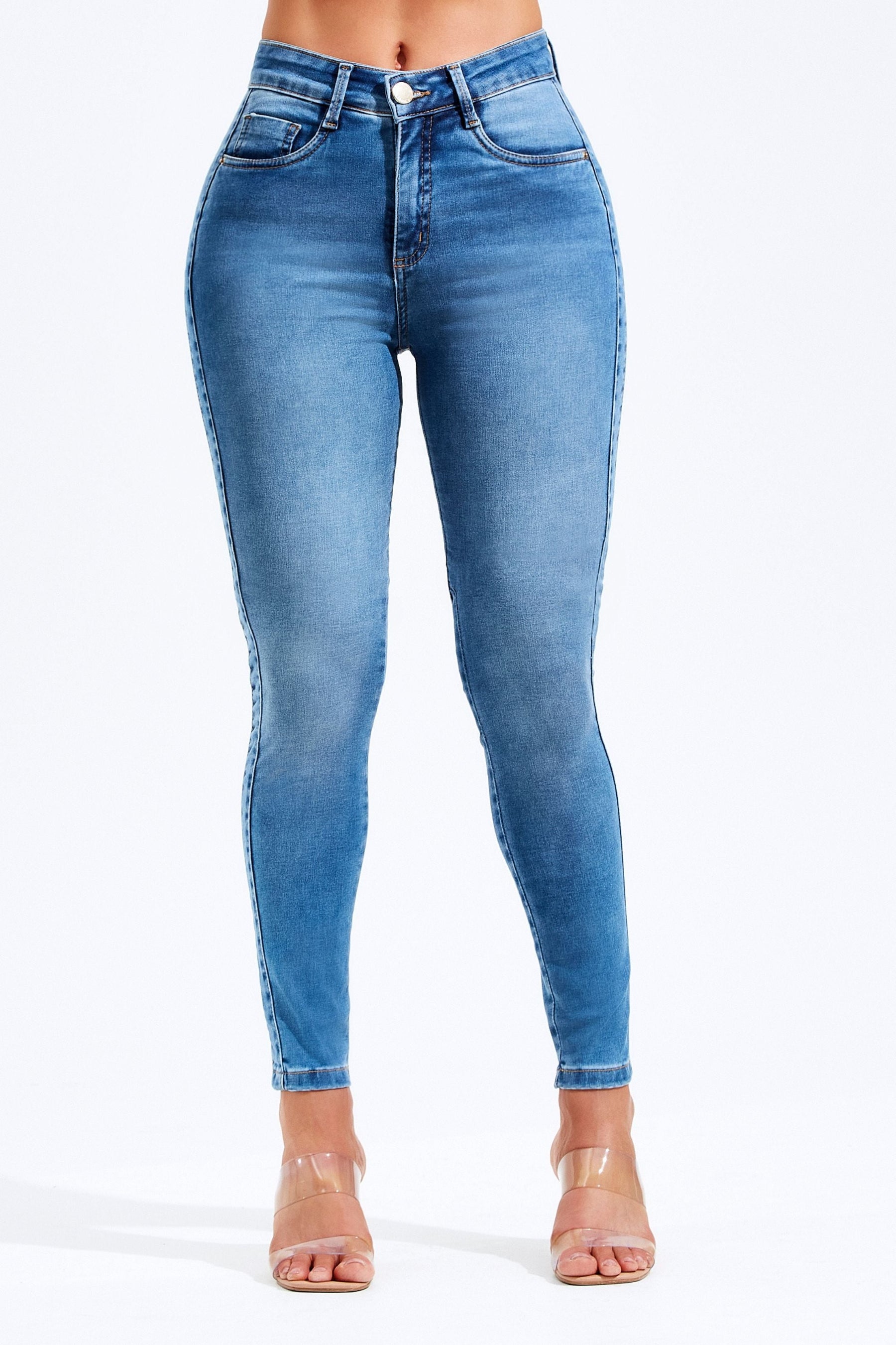 Calça Jeans Modeladora Mega Bumbum Skinny Cós Médio