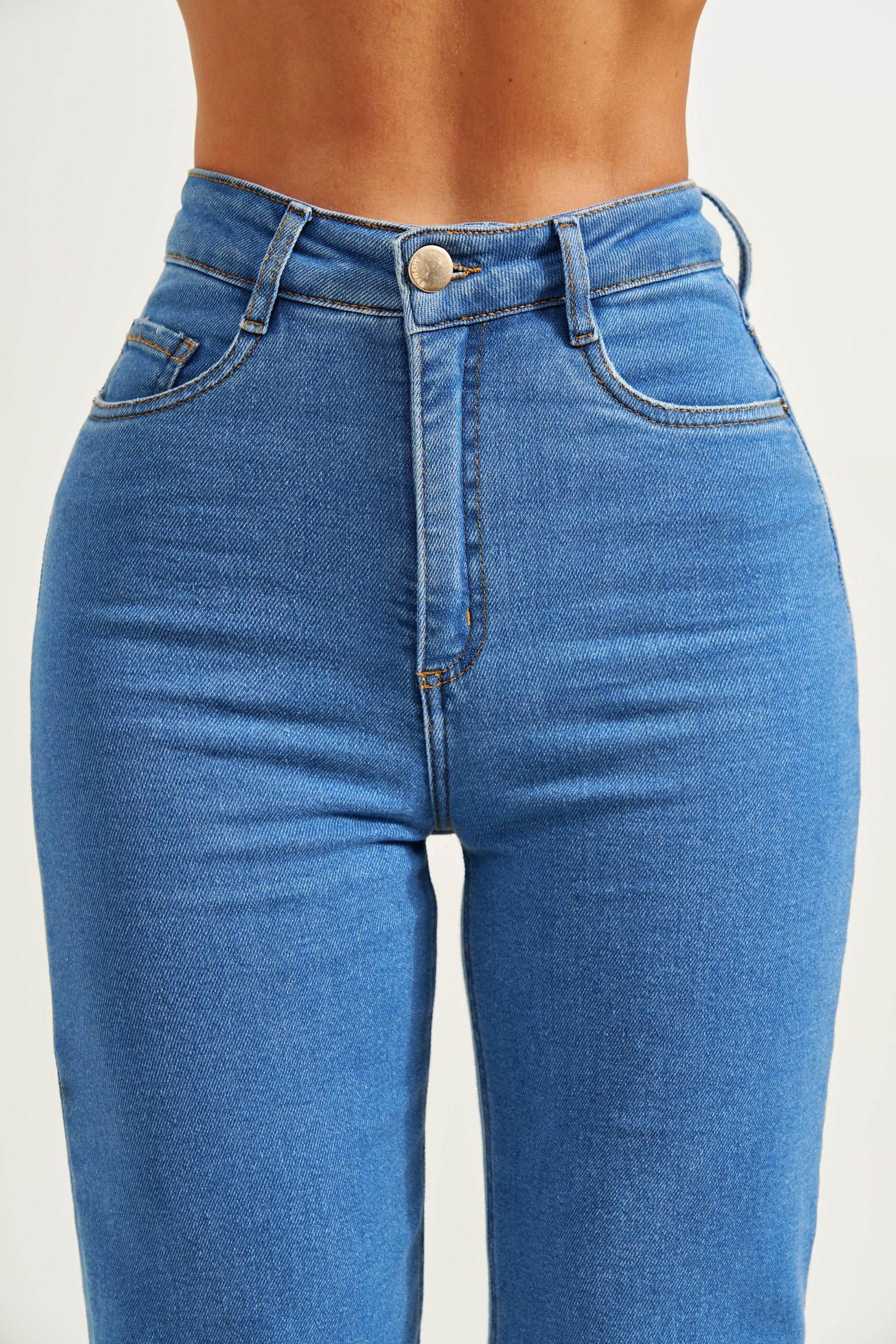 Calça Jeans Modeladora Clássica Wide Leg Cós Super Alto