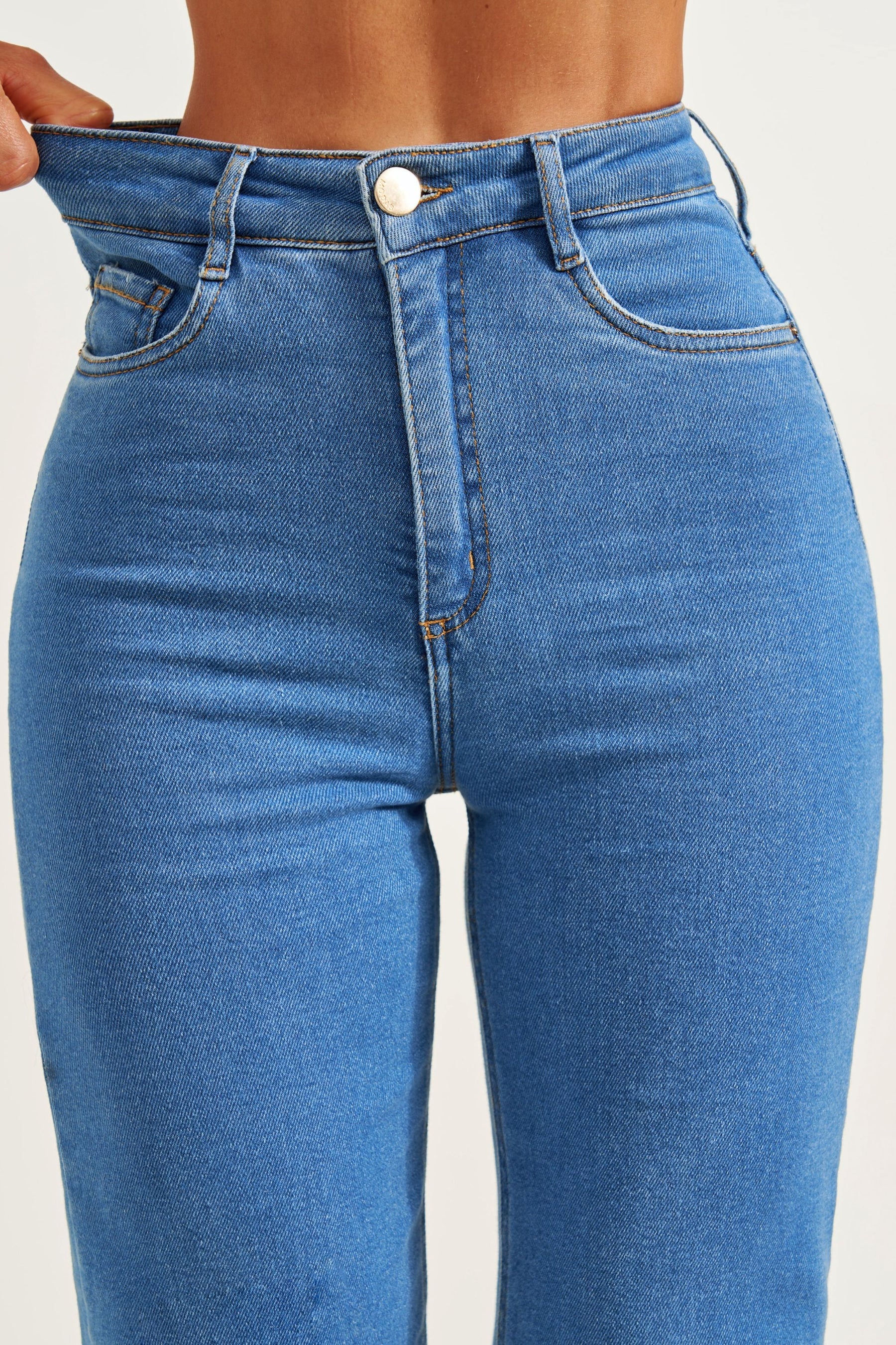 Calça Jeans Modeladora Clássica Wide Leg Cós Super Alto