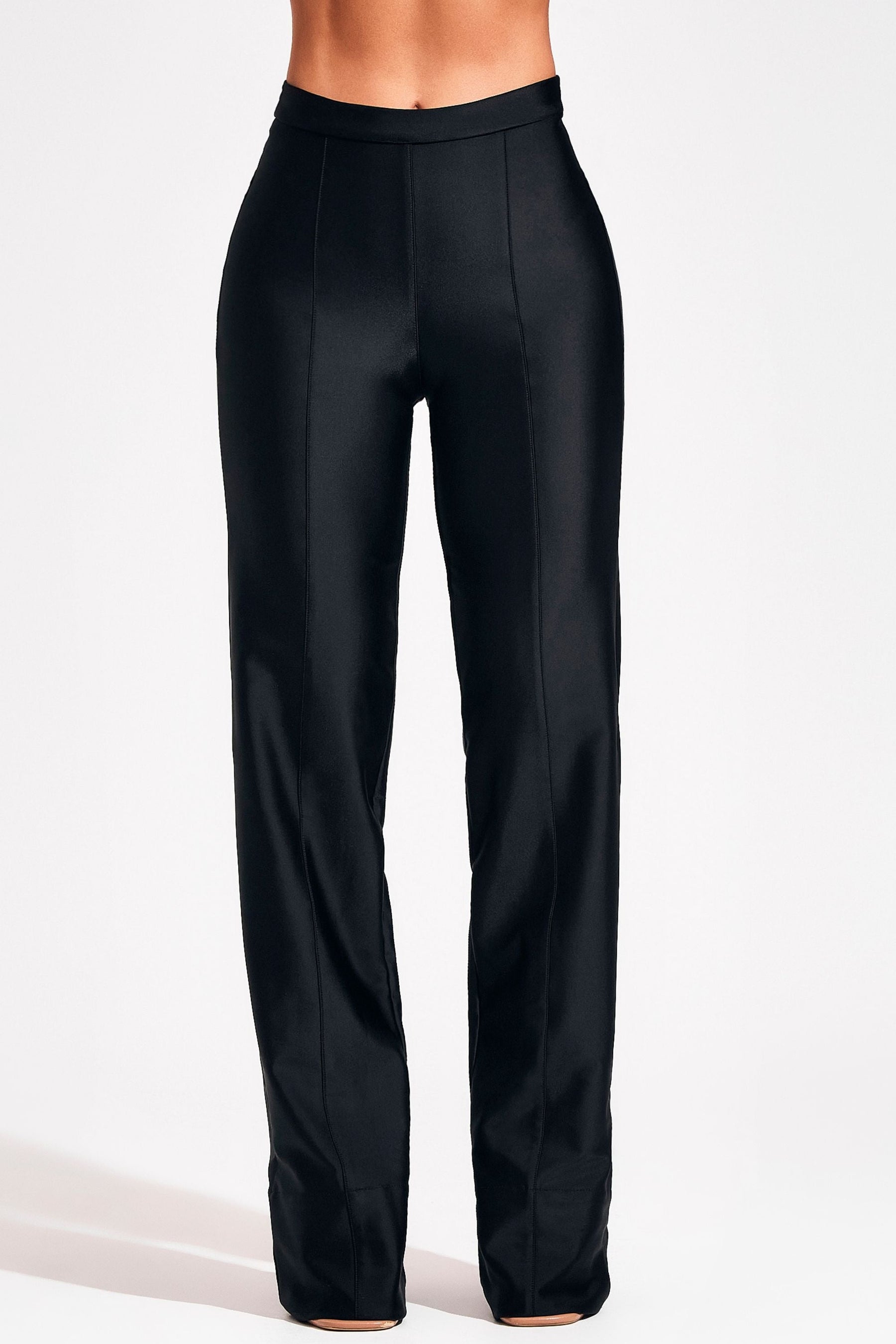 Calça Ultra Modeladora Glam Wide Leg Cós Alto - Preta