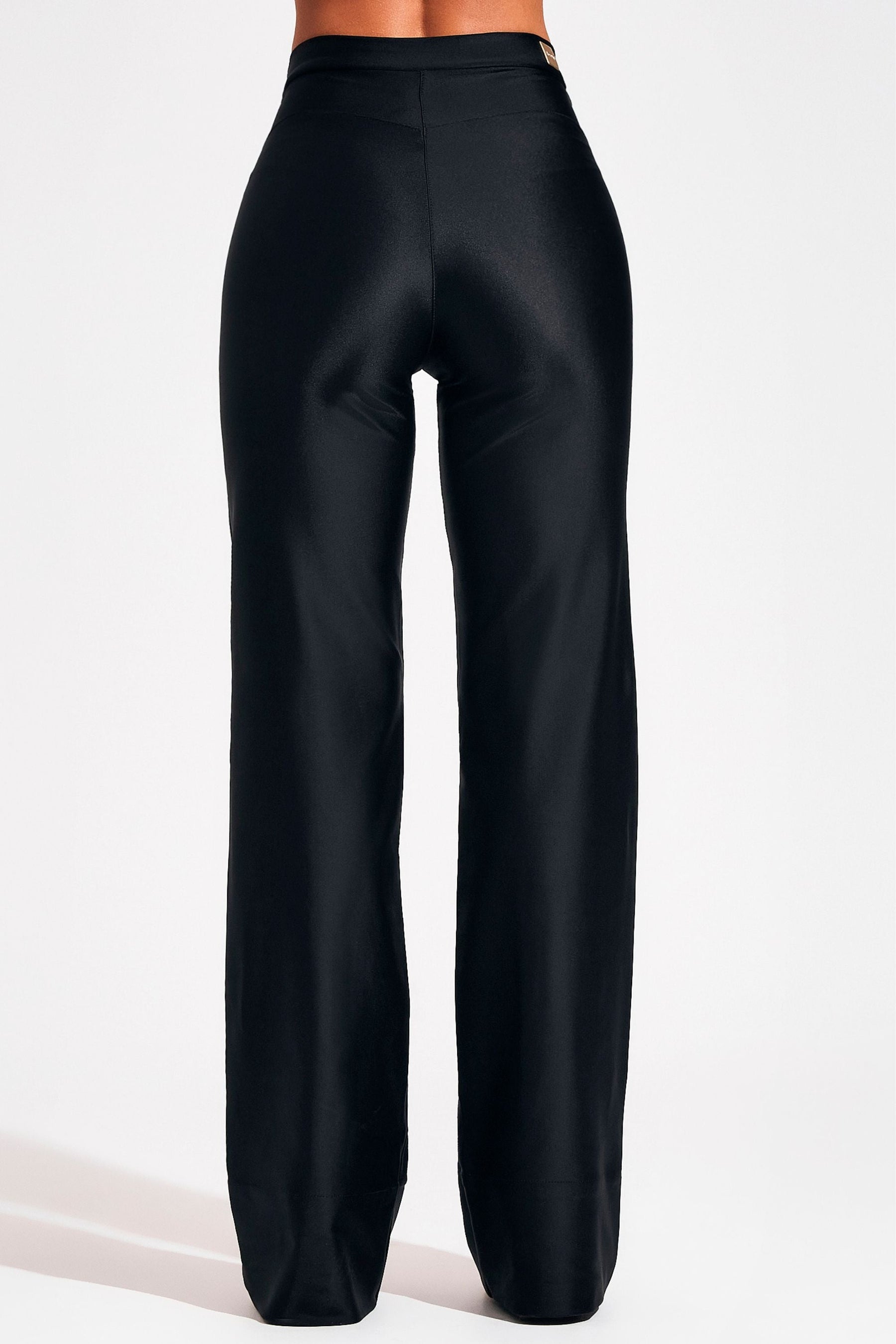 Calça Ultra Modeladora Glam Wide Leg Cós Alto - Preta