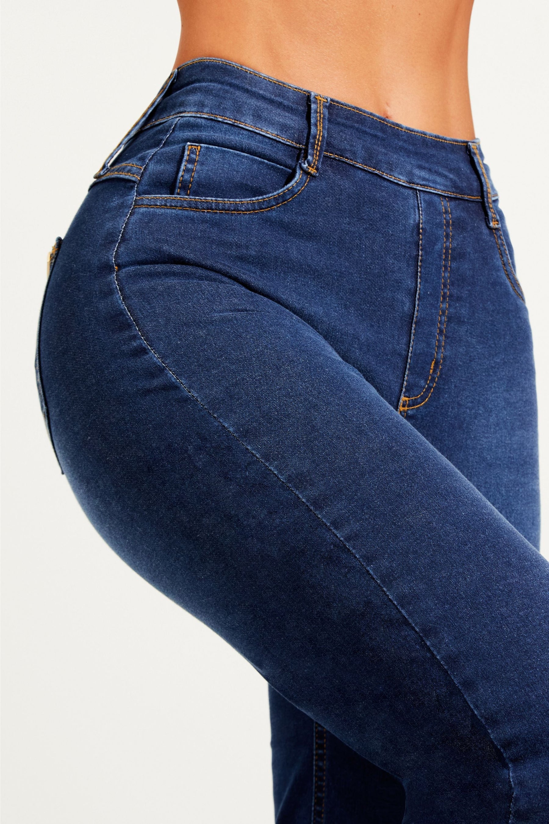 Calça Jeans Modeladora Power Stretch Wide Leg Cós Alto