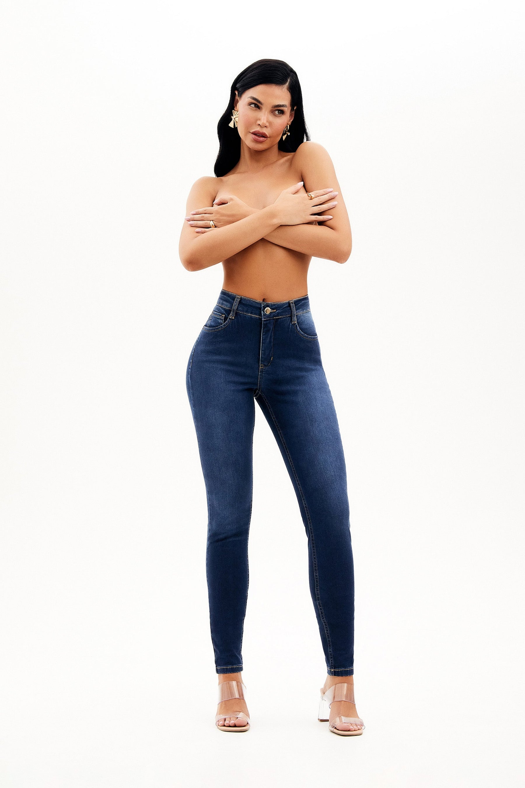 Calça Jeans Modeladora Curva dos Sonhos Skinny Cós Médio