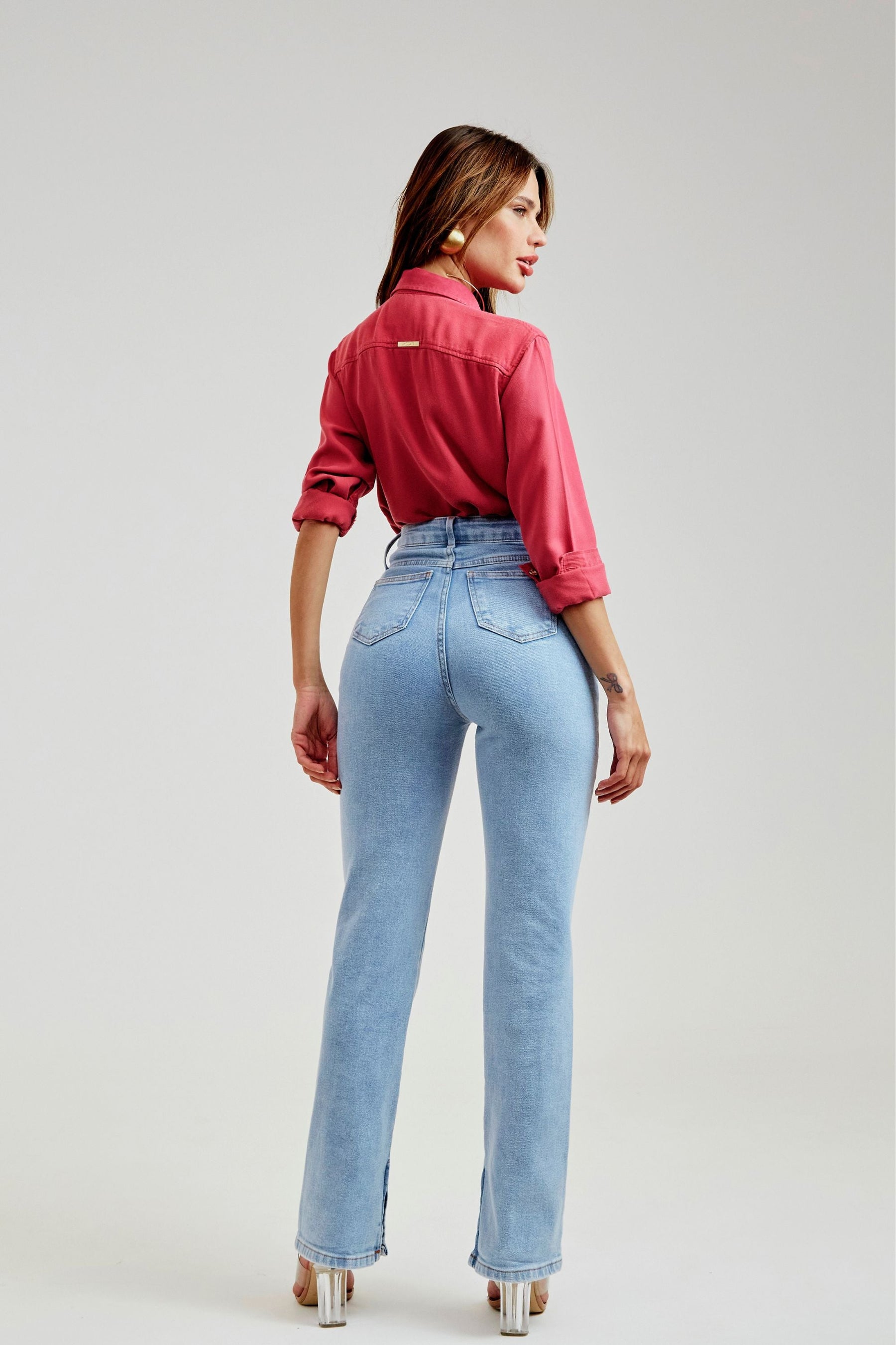 Calça Jeans Modeladora Basic Reta Cós Super Alto