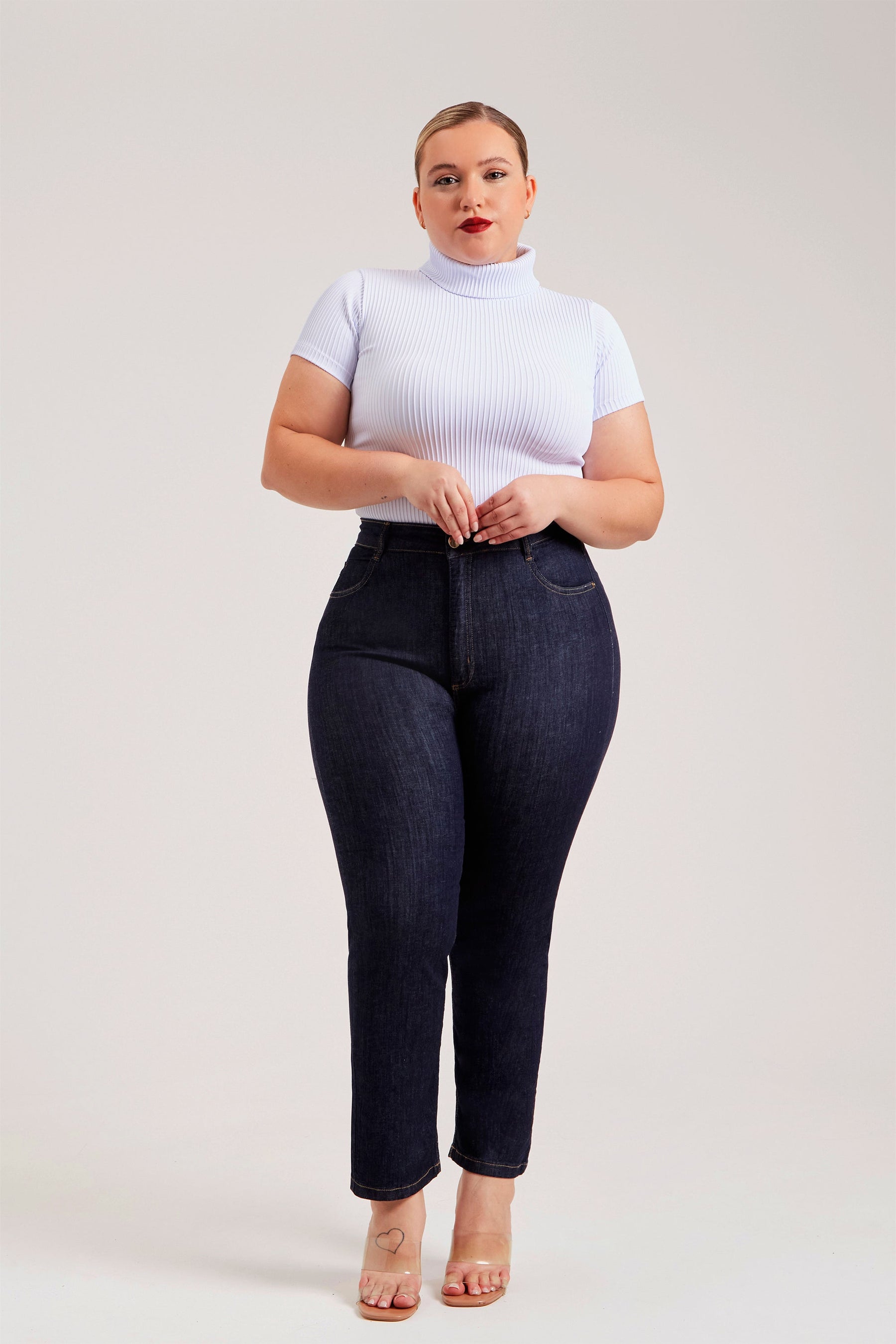 Calça Jeans Modeladora Fantástica Reta Cós Alto