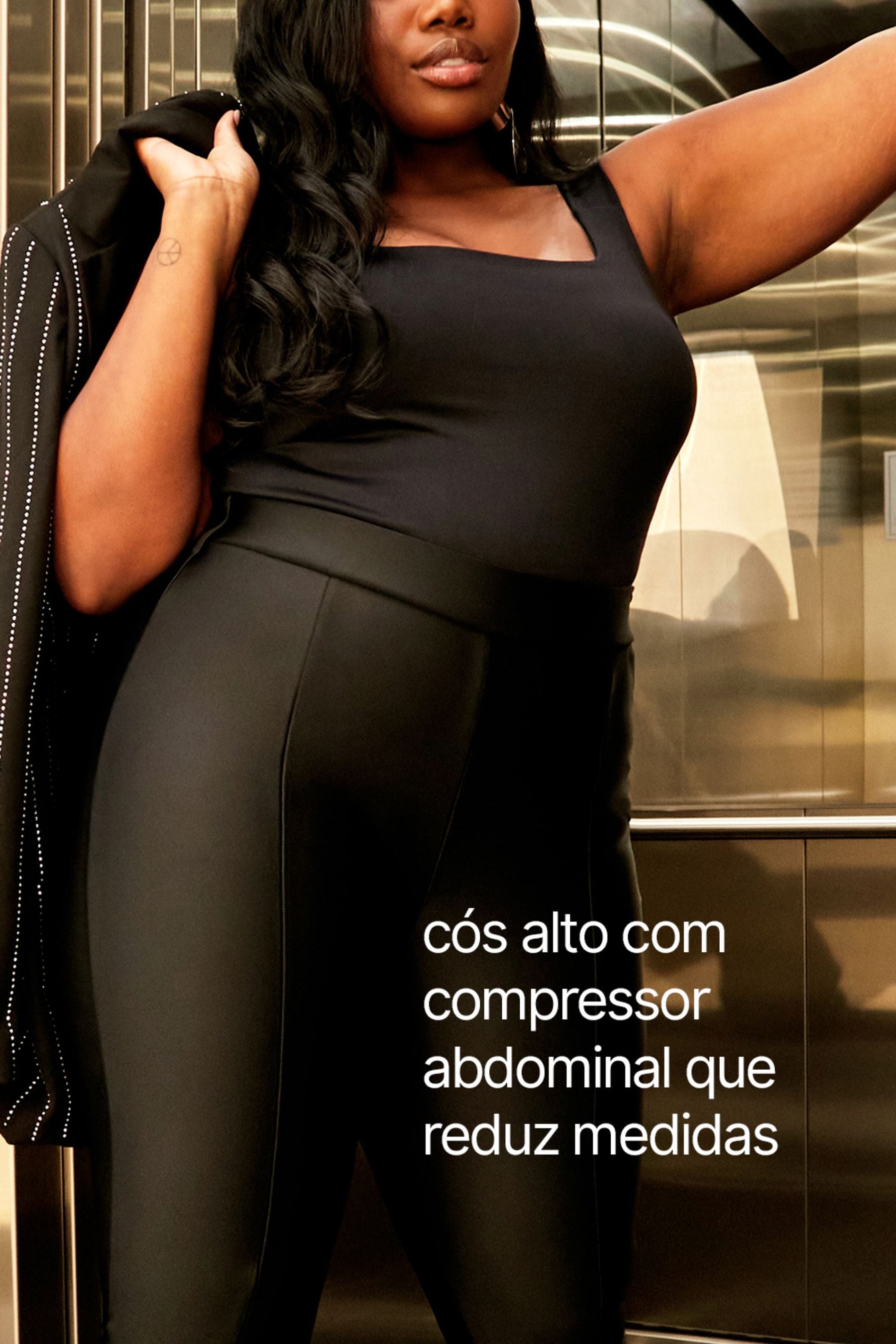 Calça Ultra Modeladora Glam Flare Cós Alto - Preta