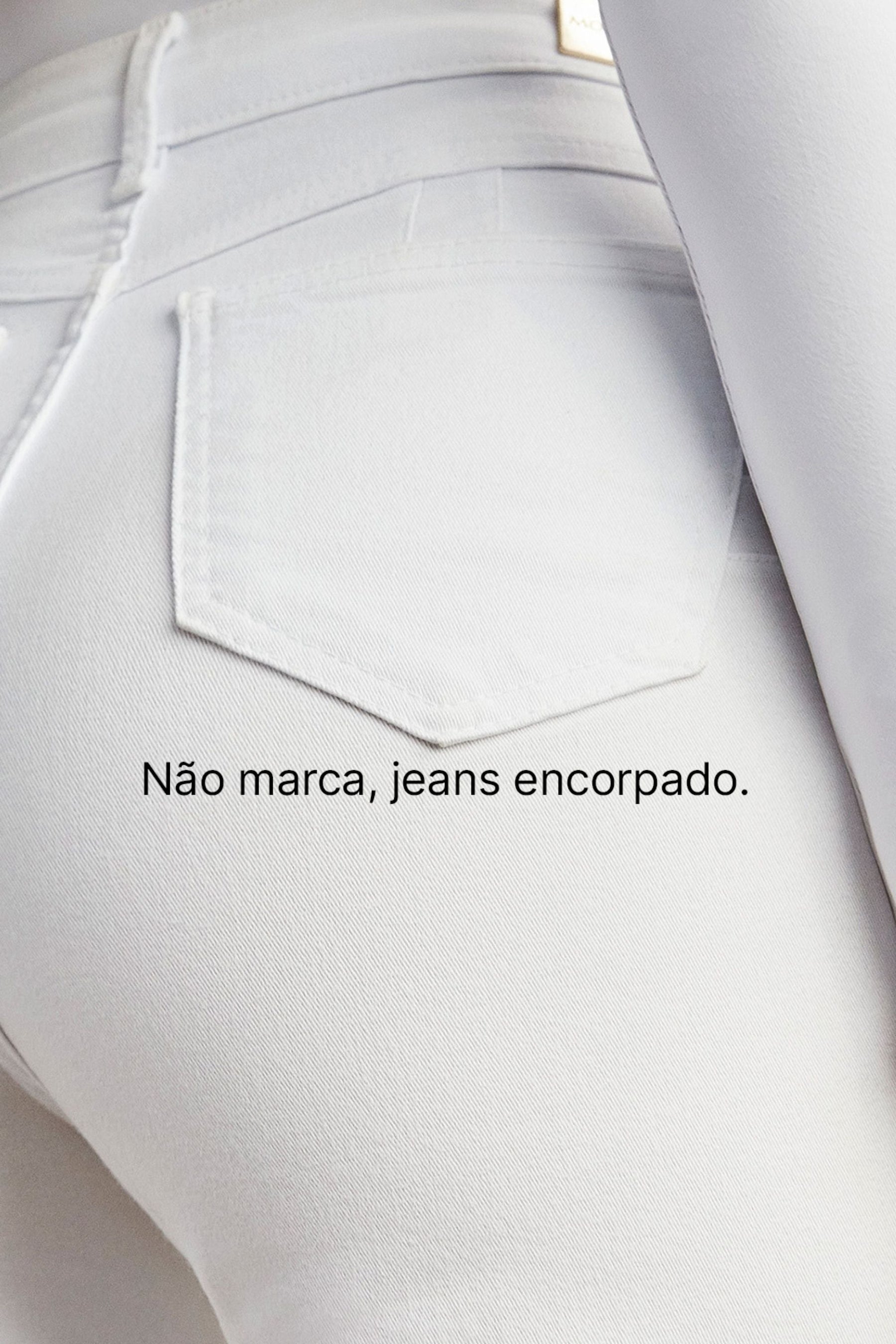 Calça Jeans Modeladora Milagrosa Wide Leg Cós Super Alto - Branca