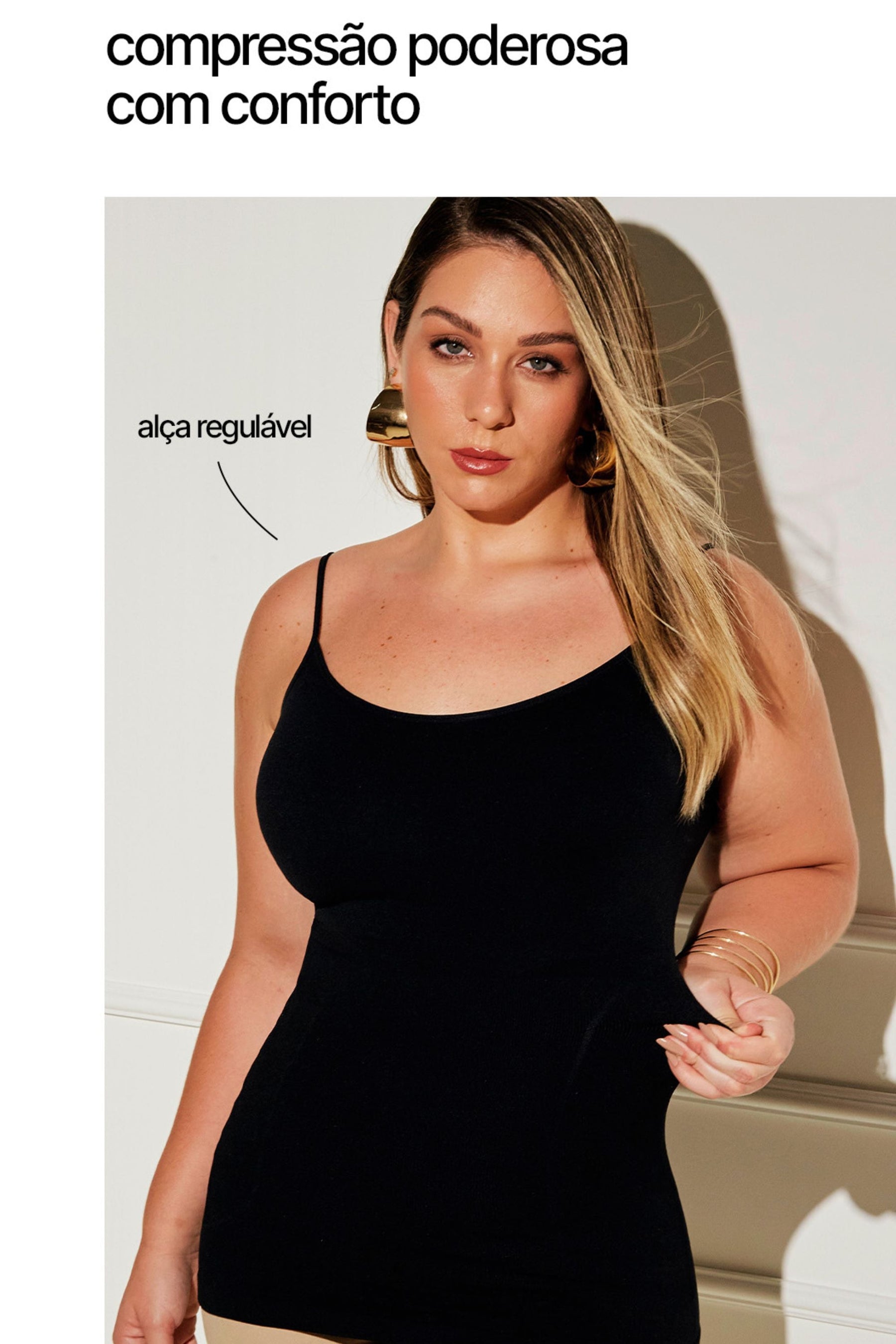Regata Modeladora Extra Conforto Preta