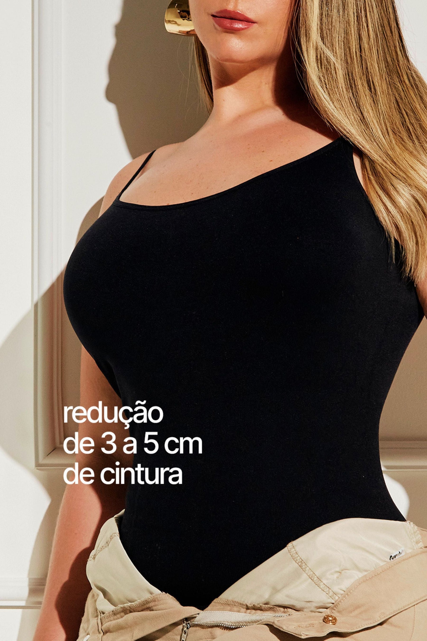 Regata Modeladora Extra Conforto Preta