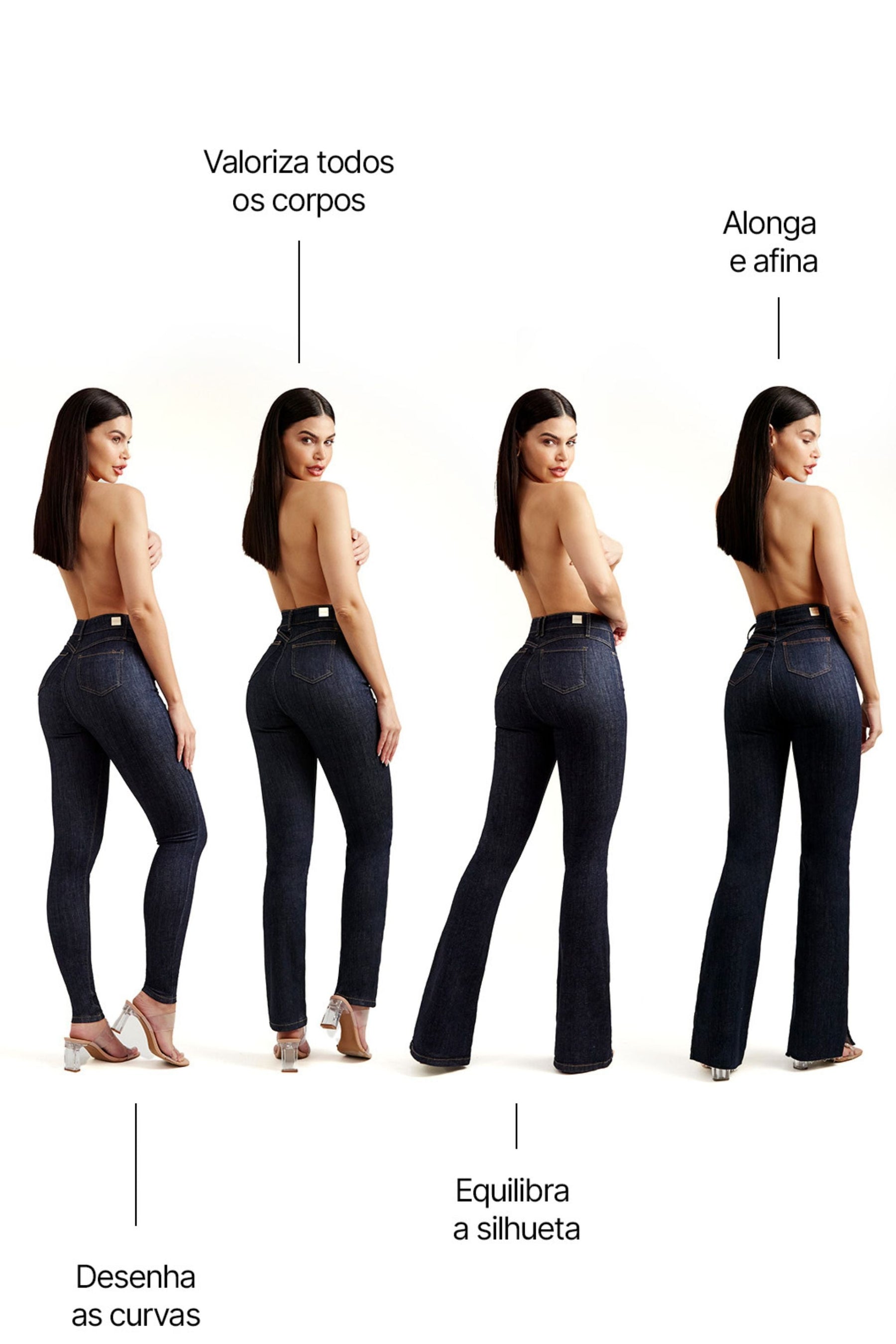 Calça Jeans Modeladora Fantástica Flare Cós Alto