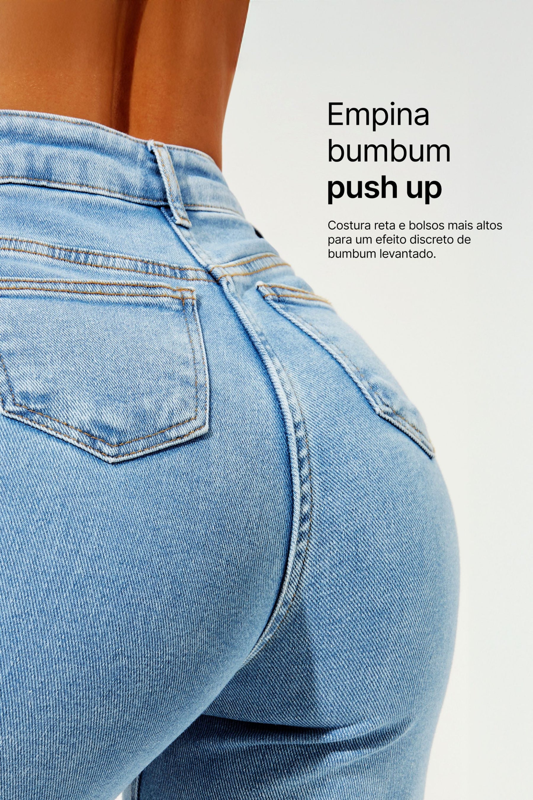 Calça Jeans Modeladora Basic Wide Leg Cós Super Alto