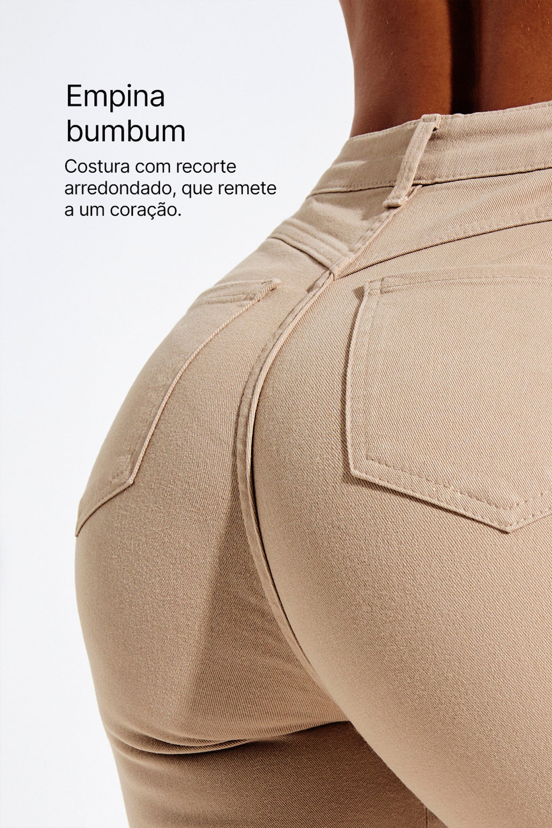 Calça Jeans Modeladora Nude Reta Cós Alto