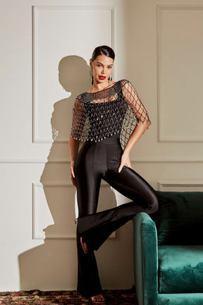 Calça Ultra Modeladora Glam Flare Cós Alto - Preta