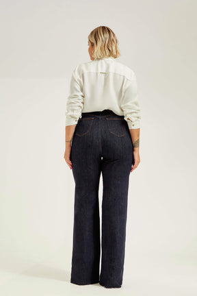 Calça Jeans Modeladora Fantástica Wide Leg Cós Super Alto