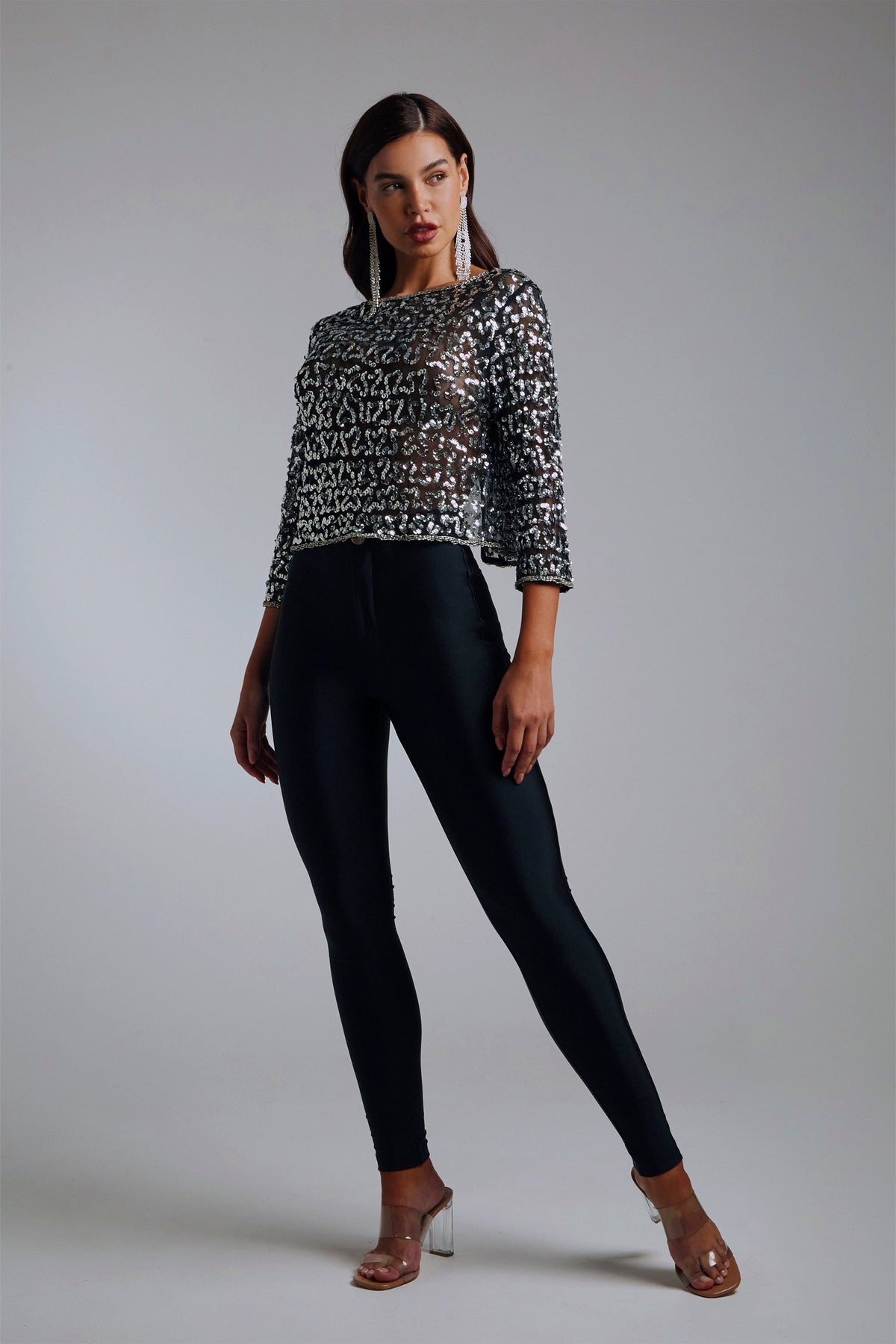Calça Ultra Modeladora Glam Disco Pant Skinny Cós Alto - Preta