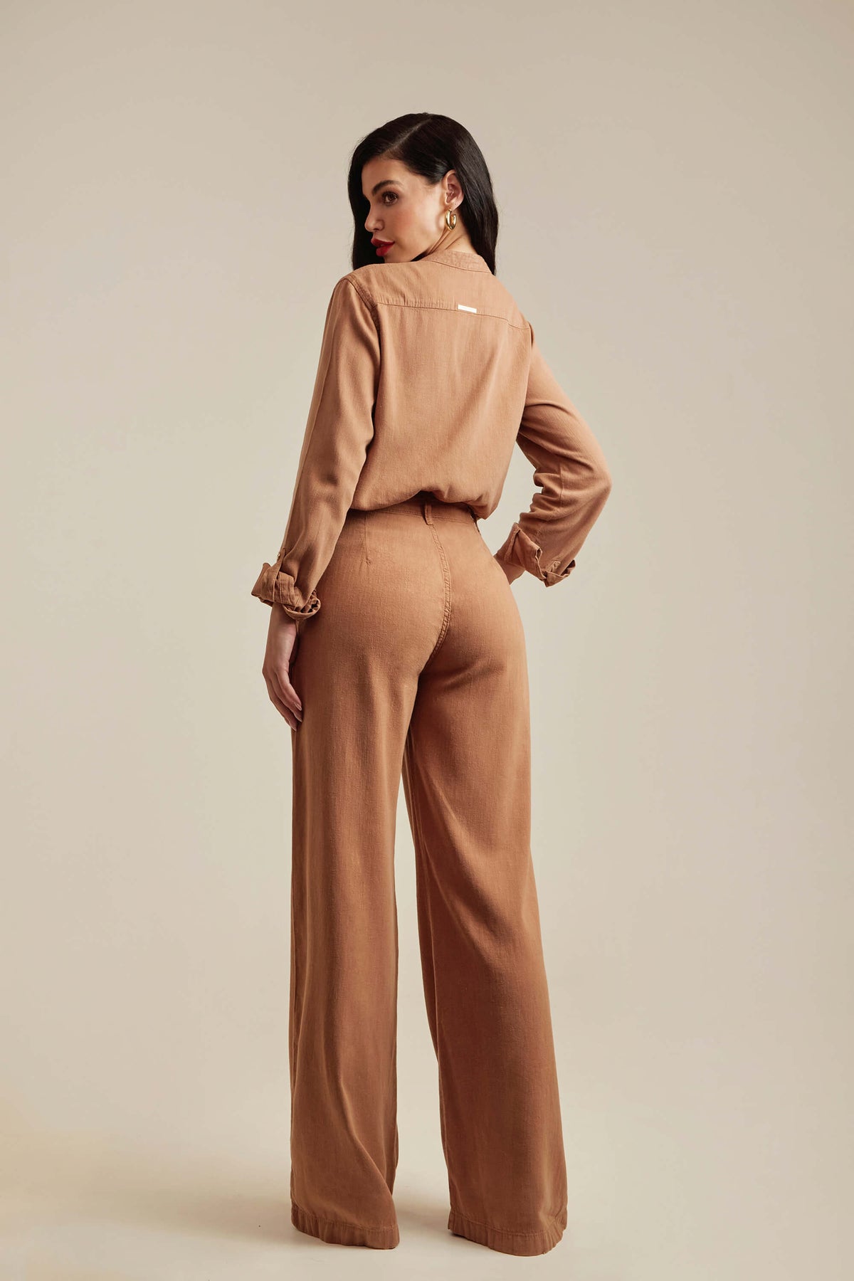 Calça Pantalona de Linho Térmico Dunas Terra