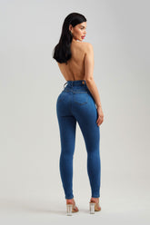 Calça Jeans Modeladora Clássica Skinny Cós Super Alto