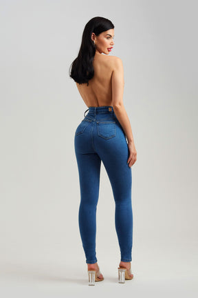 Calça Jeans Modeladora Clássica Skinny Cós Super Alto